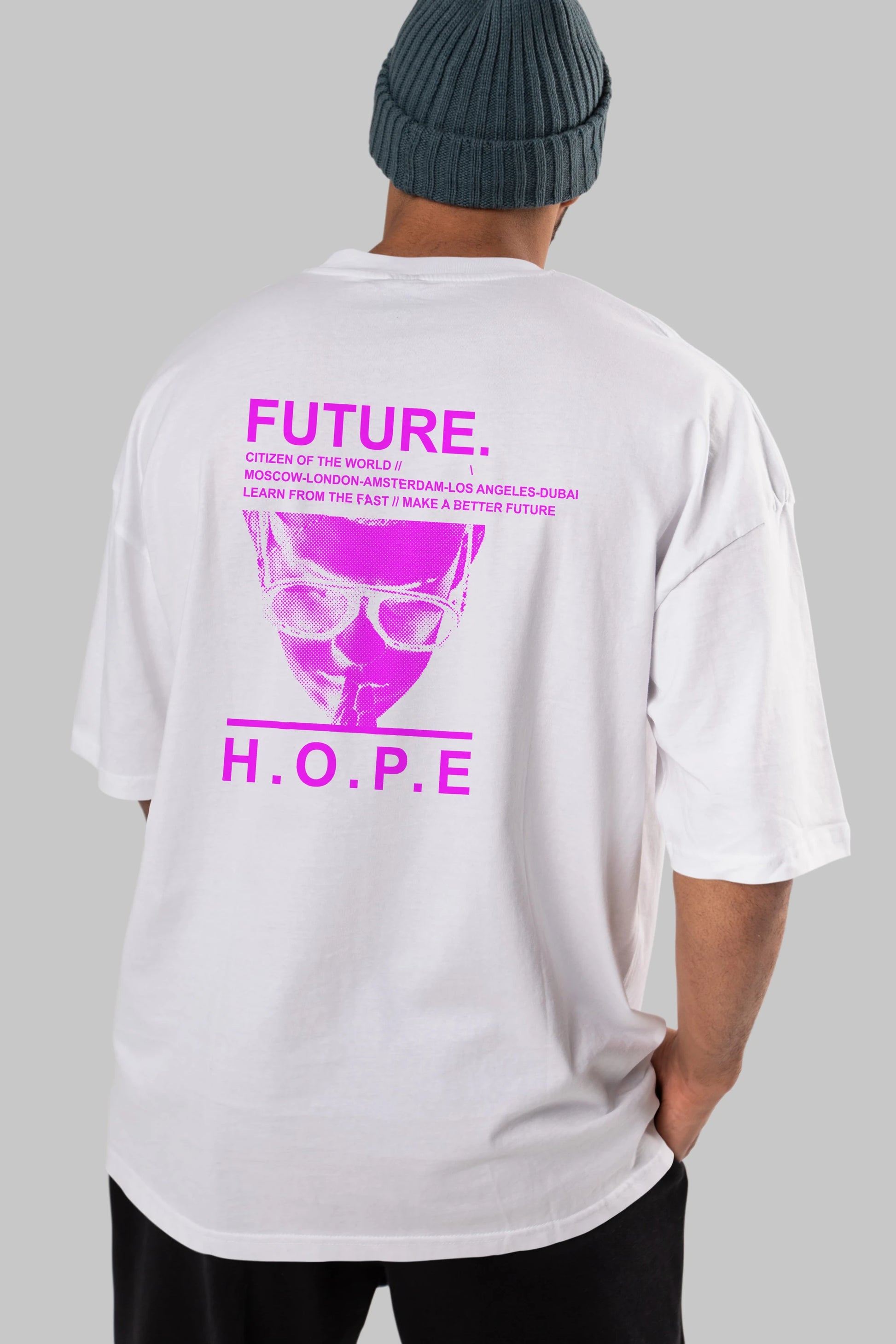 Future Hope Arka Baskılı Oversize t-shirt Erkek Kadın Unisex