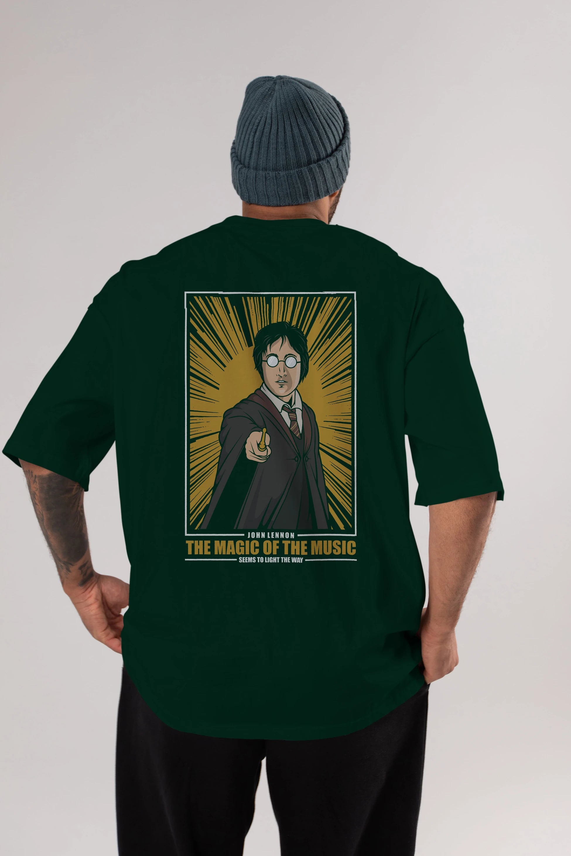 John Potter Arka Baskılı Oversize t-shirt Erkek Kadın Unisex %100 Pamuk tişort