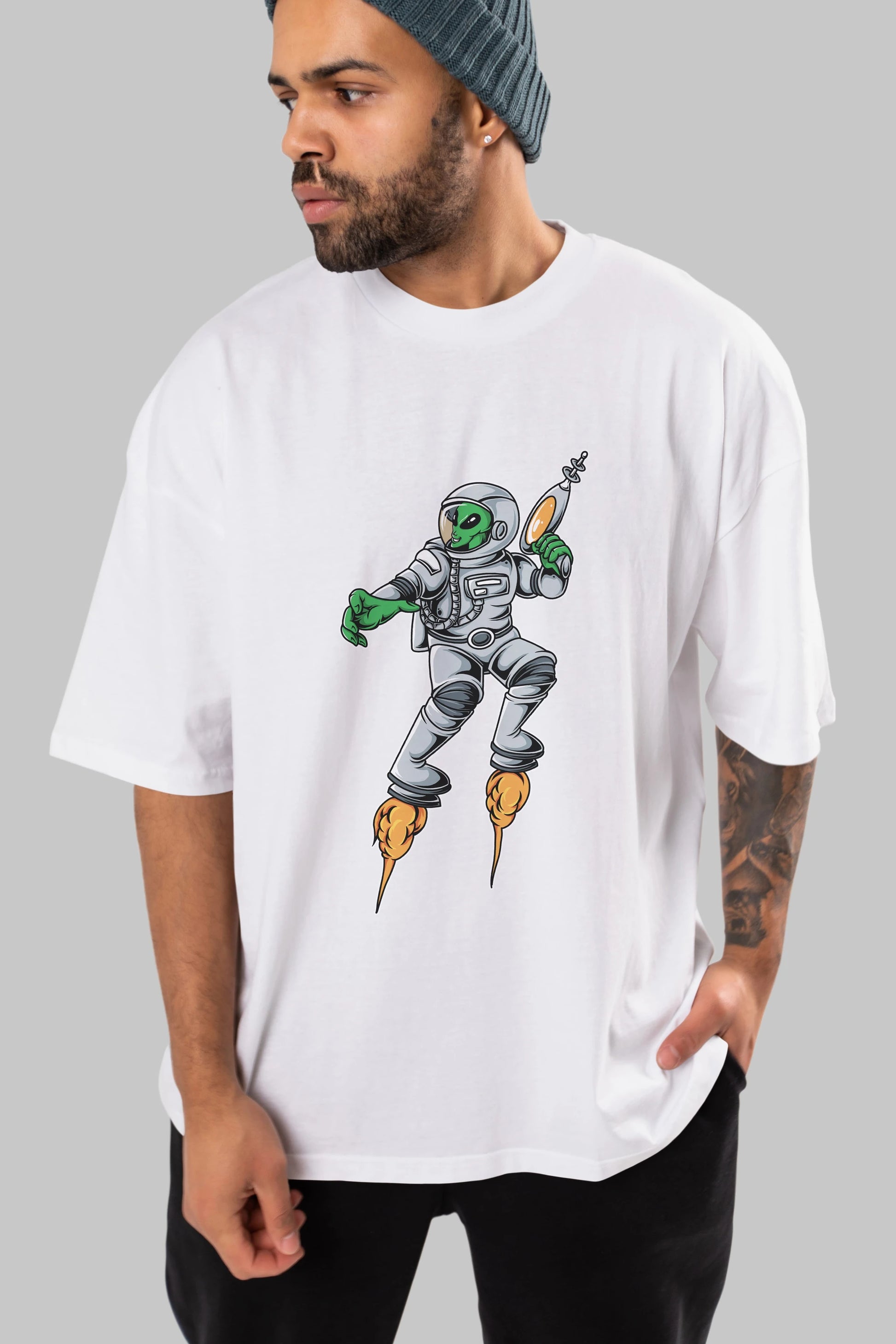 Alien Wars Tshirt Ön Baskılı Oversize t-shirt Erkek Kadın Unisex