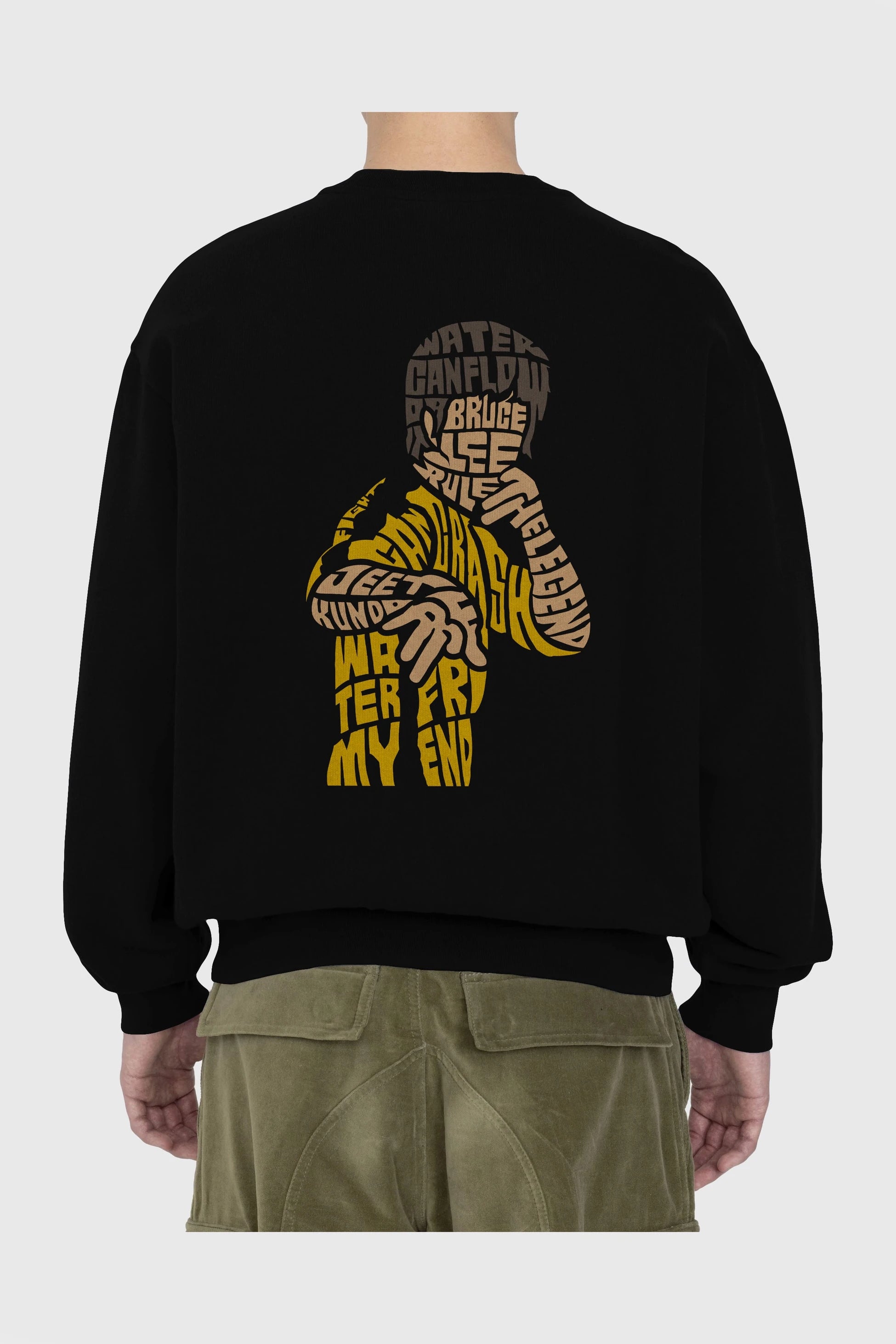 Bruce Lee Arka Baskılı Oversize Sweatshirt Erkek Kadın Unisex