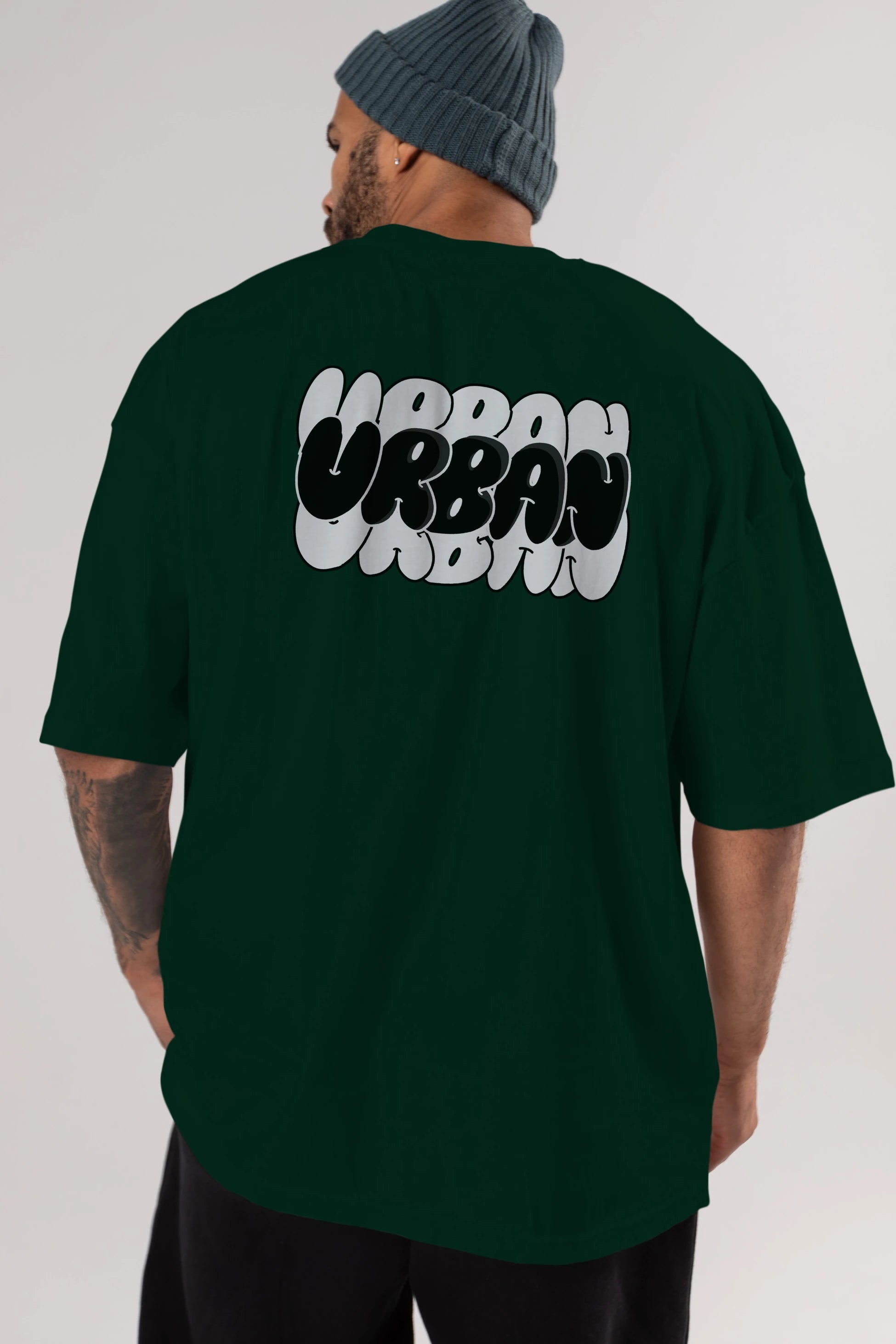 Urban Yazılı Arka Baskılı Oversize t-shirt Erkek Kadın Unisex