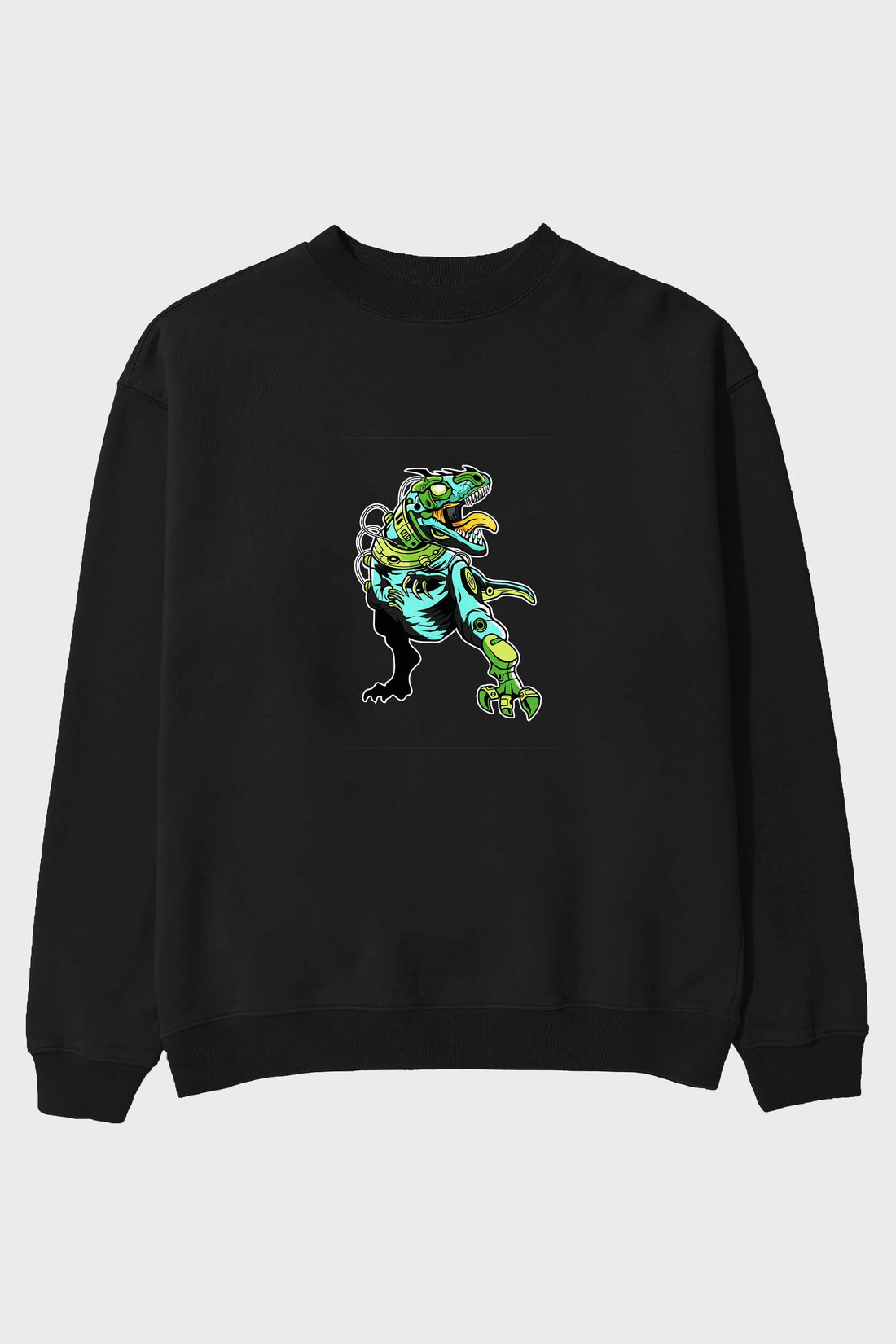 Trex Robot Ön Baskılı Oversize Sweatshirt Erkek Kadın Unisex