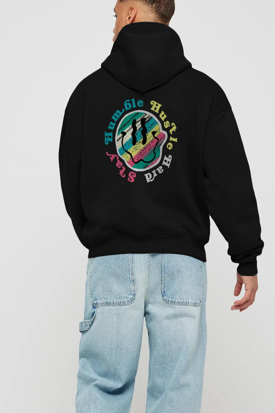 Stay Humble 2 Arka Baskılı Hoodie Oversize Kapüşonlu Sweatshirt Erkek Kadın Unisex