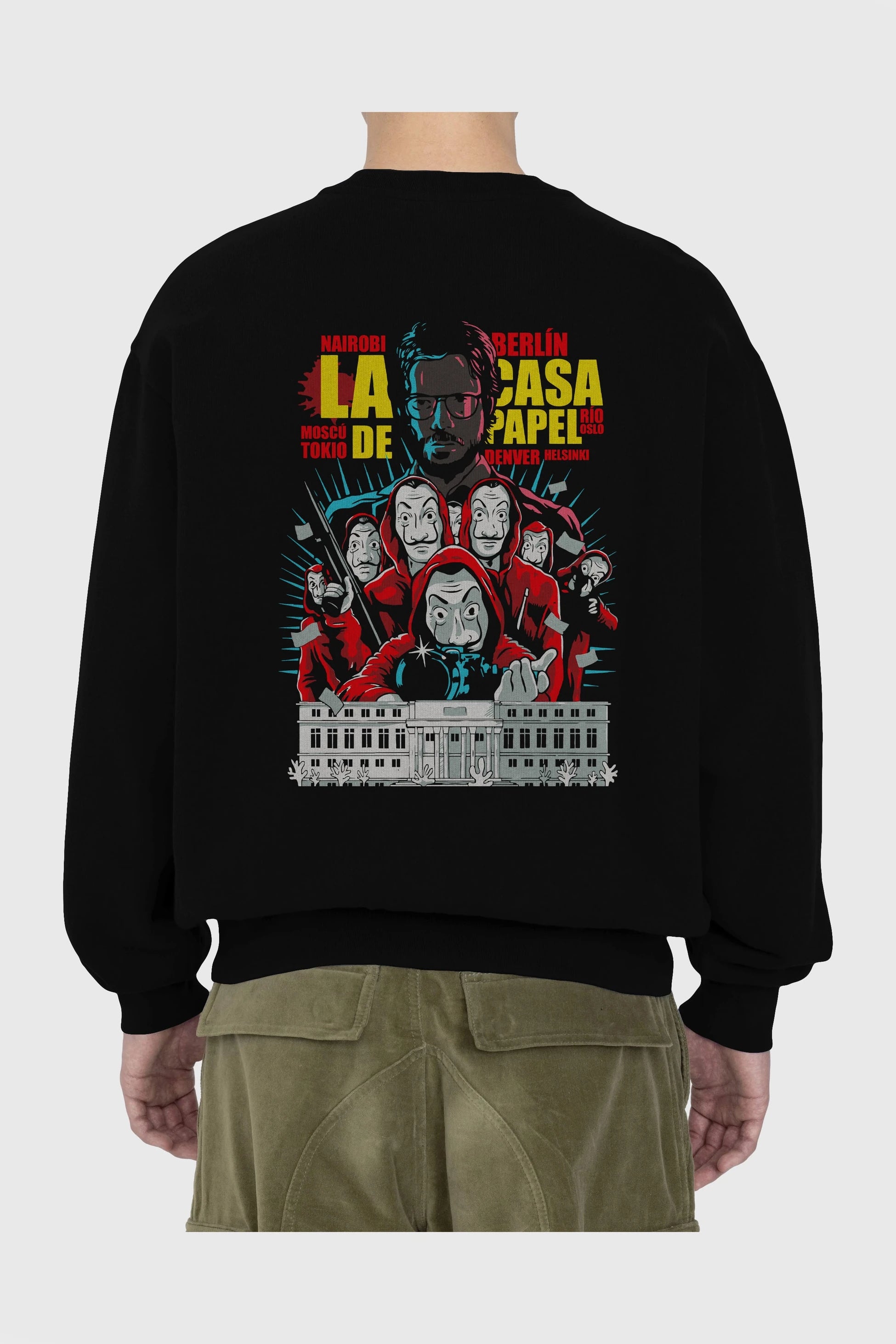 La Casa De Papel (6) Arka Baskılı Oversize Sweatshirt Erkek Kadın Unisex