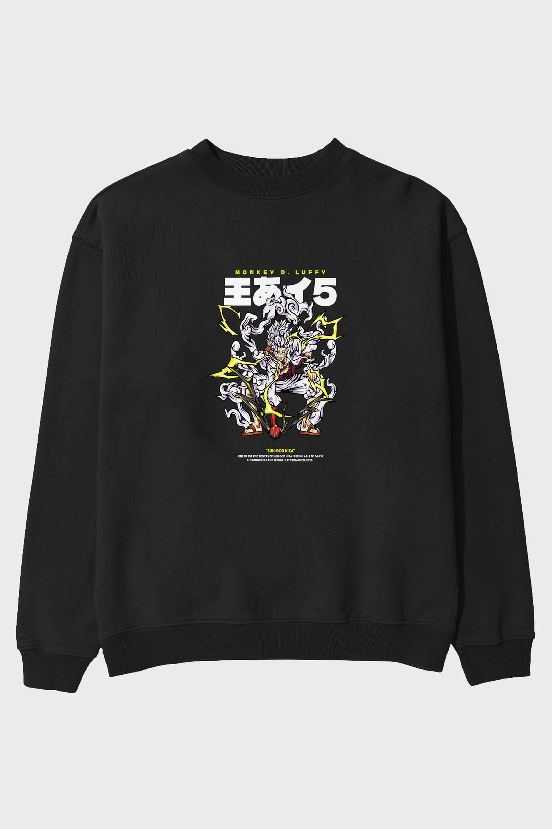Monkey D. Luffy GEAR5 1 Anime Ön Baskılı Oversize Sweatshirt Erkek Kadın Unisex