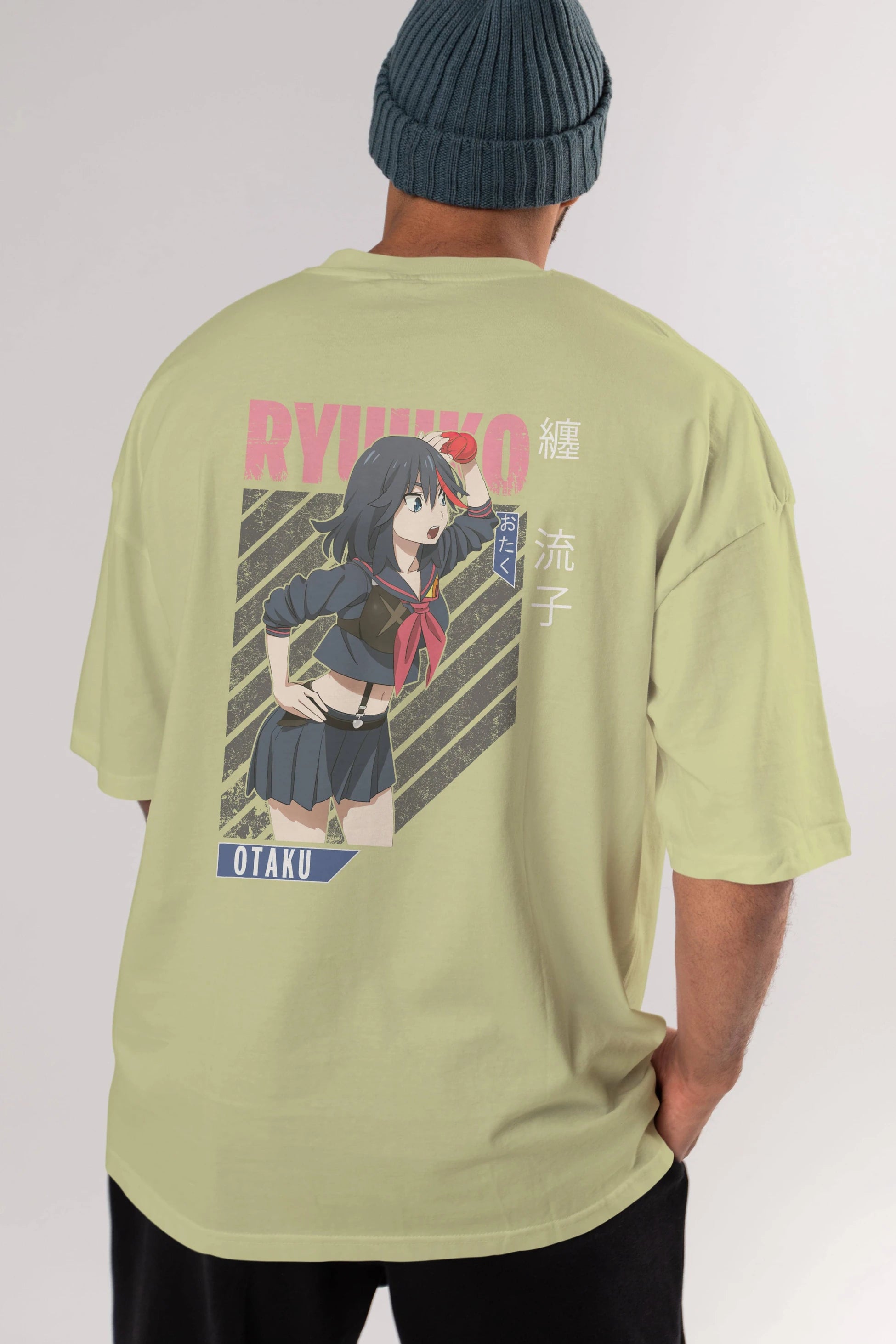 Ryuuko Matoi 6 Anime Arka Baskılı Oversize t-shirt Erkek Kadın Unisex