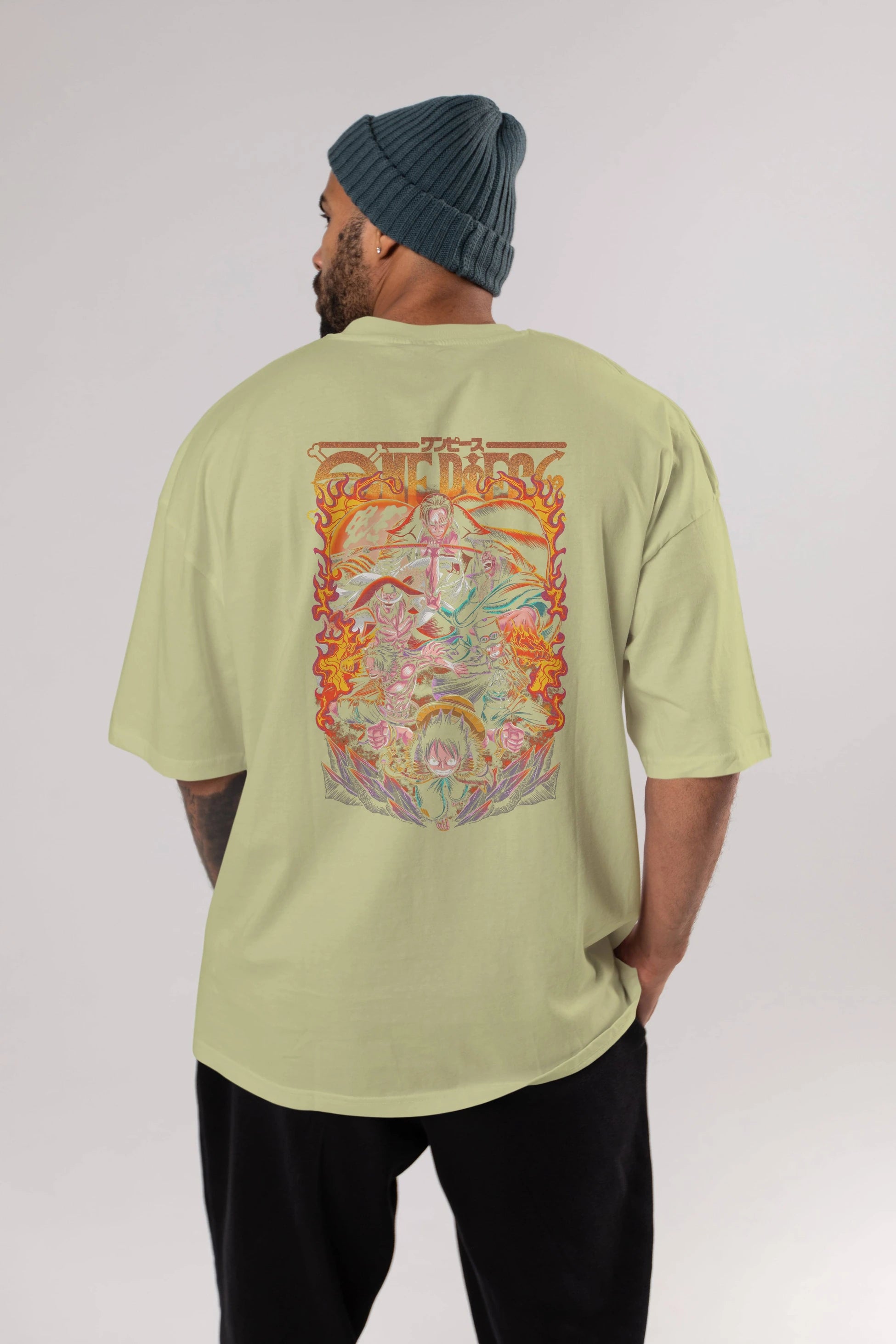 ONE PIECE (3) Anime Arka Baskılı Oversize t-shirt Erkek Kadın Unisex