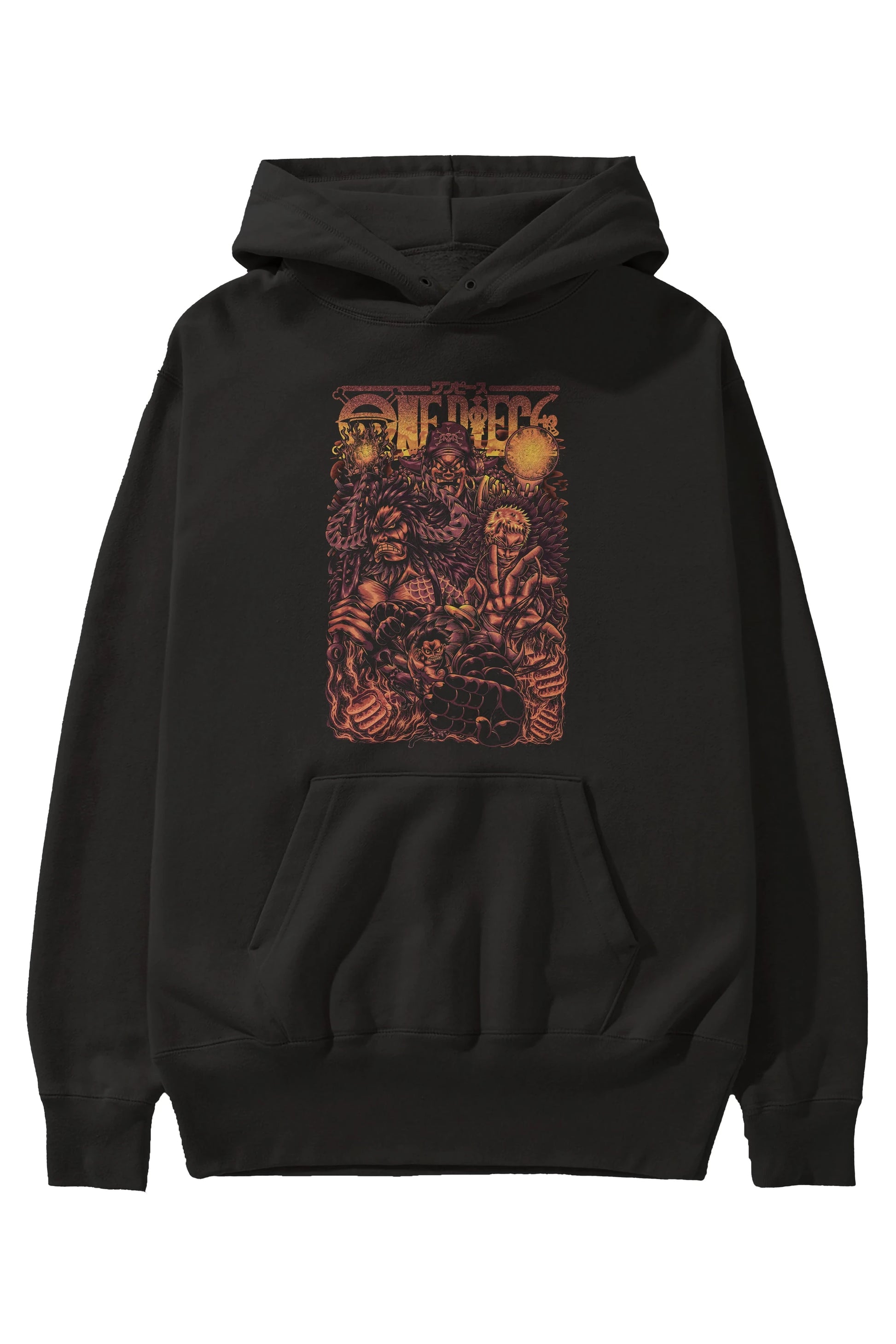 ONE PIECE Anime Ön Baskılı Hoodie Oversize Kapüşonlu Sweatshirt Erkek Kadın Unisex