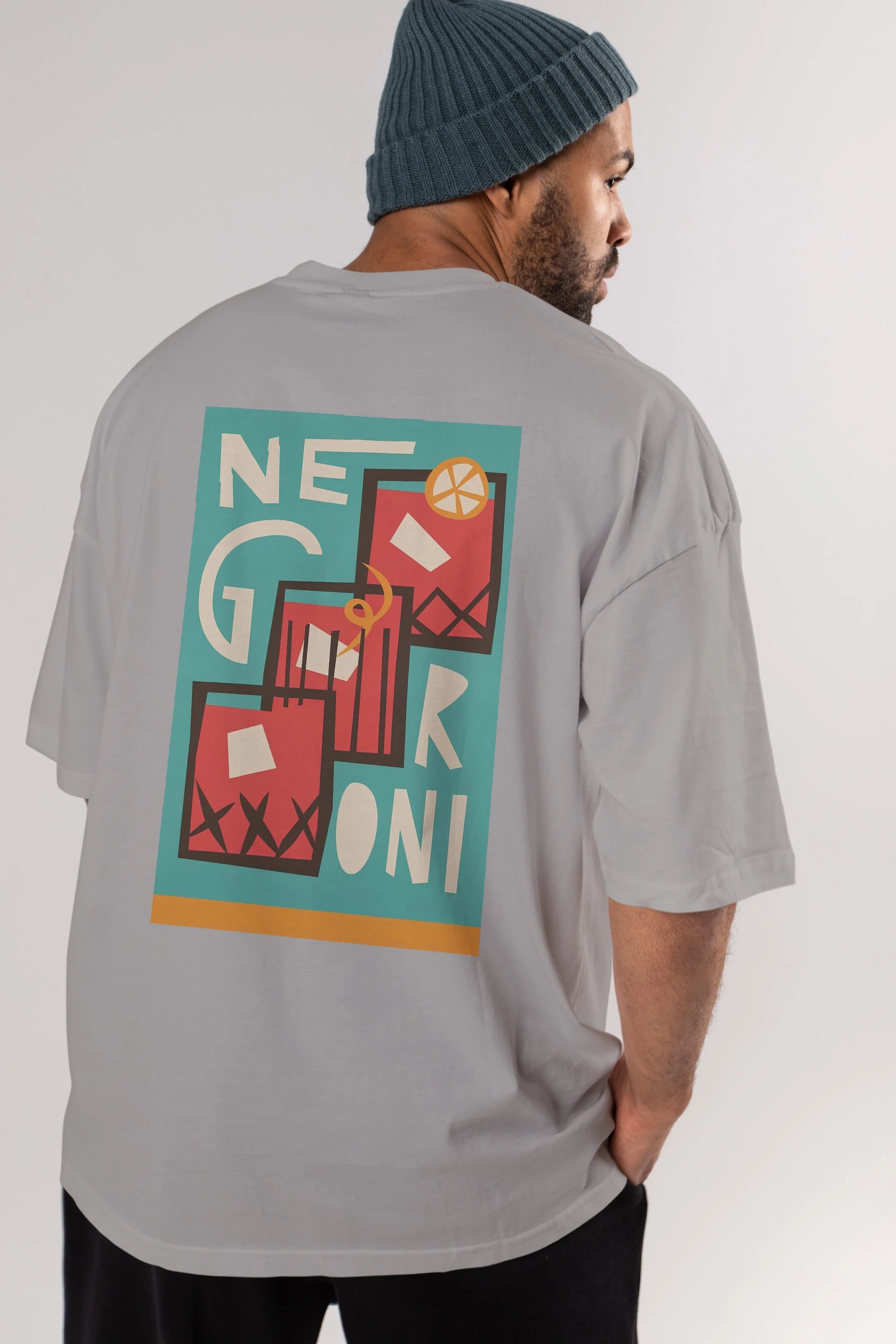 Negroni 3 Arka Baskılı Oversize t-shirt Erkek Kadın Unisex %100 Pamuk Bisiklet Yaka tişort