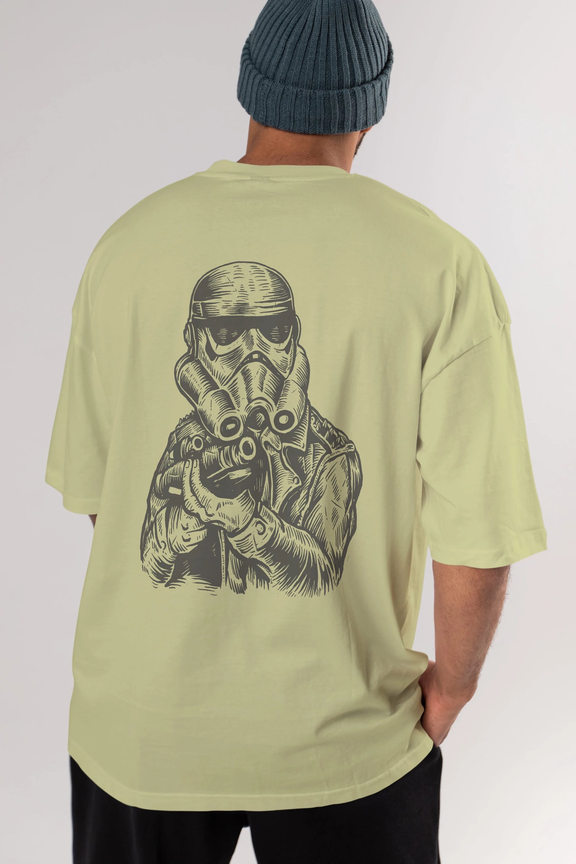Punktrooper Arka Baskılı Oversize t-shirt Erkek Kadın Unisex %100 Pamuk