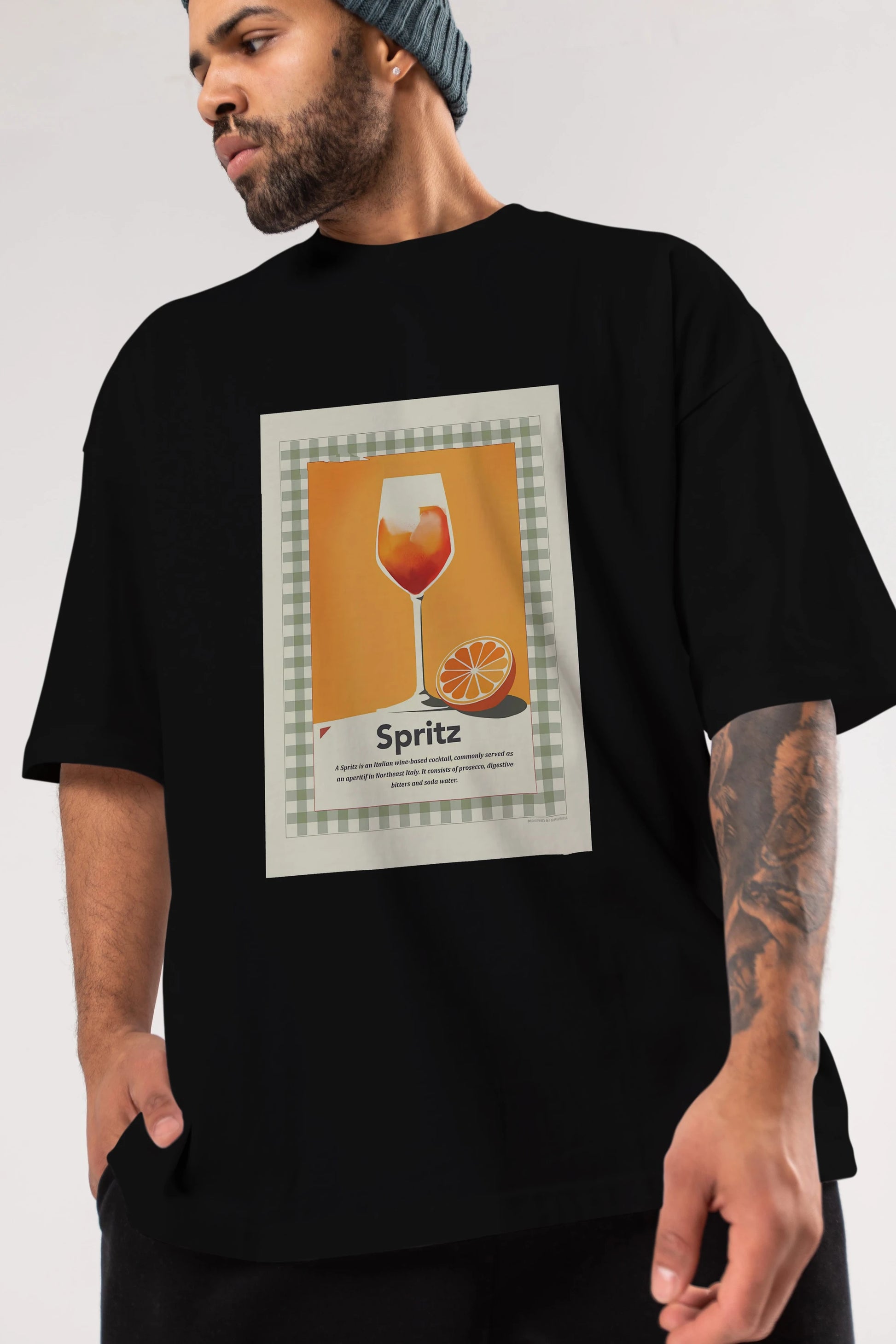 Aperol Spritz 5 Ön Baskılı Oversize t-shirt Erkek Kadın Unisex %100 Pamuk Bisiklet Yaka tişort