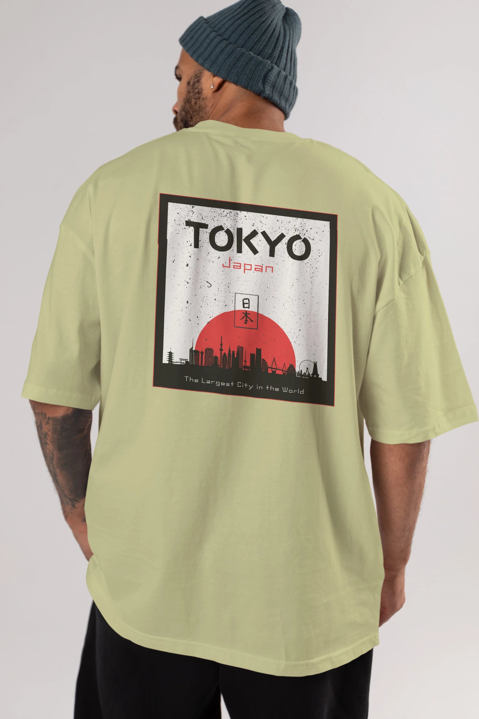 Tokyo Japan Yazılı Arka Baskılı Oversize t-shirt Erkek Kadın Unisex