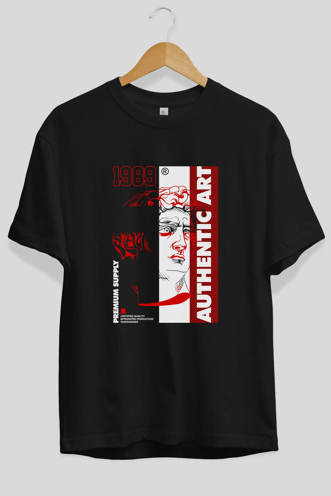 Authentic Art Ön Baskılı Oversize t-shirt Erkek Kadın Unisex