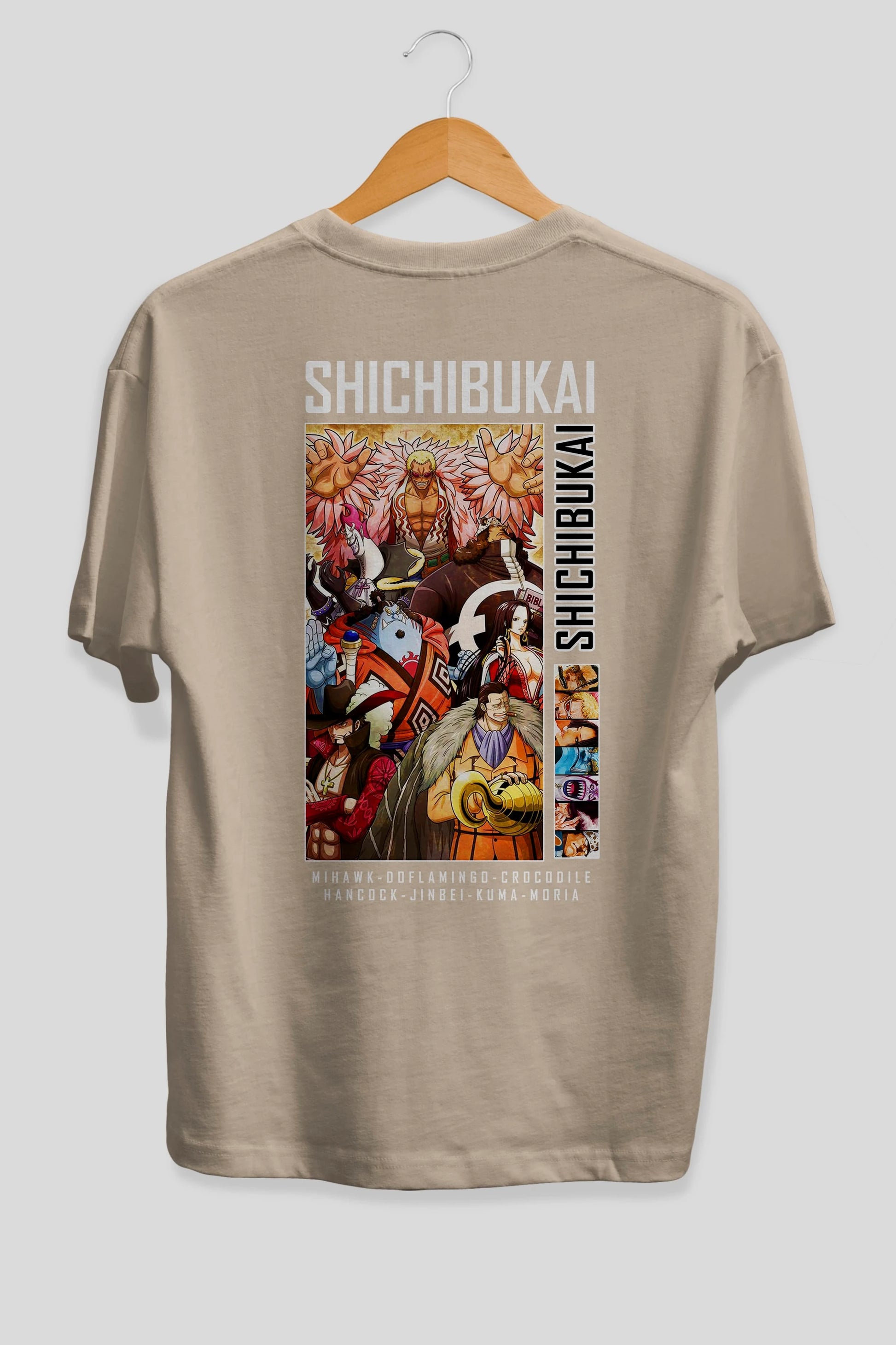 Shichibukai Anime Arka Baskılı Oversize t-shirt Erkek Kadın Unisex %100 pamuk tişort