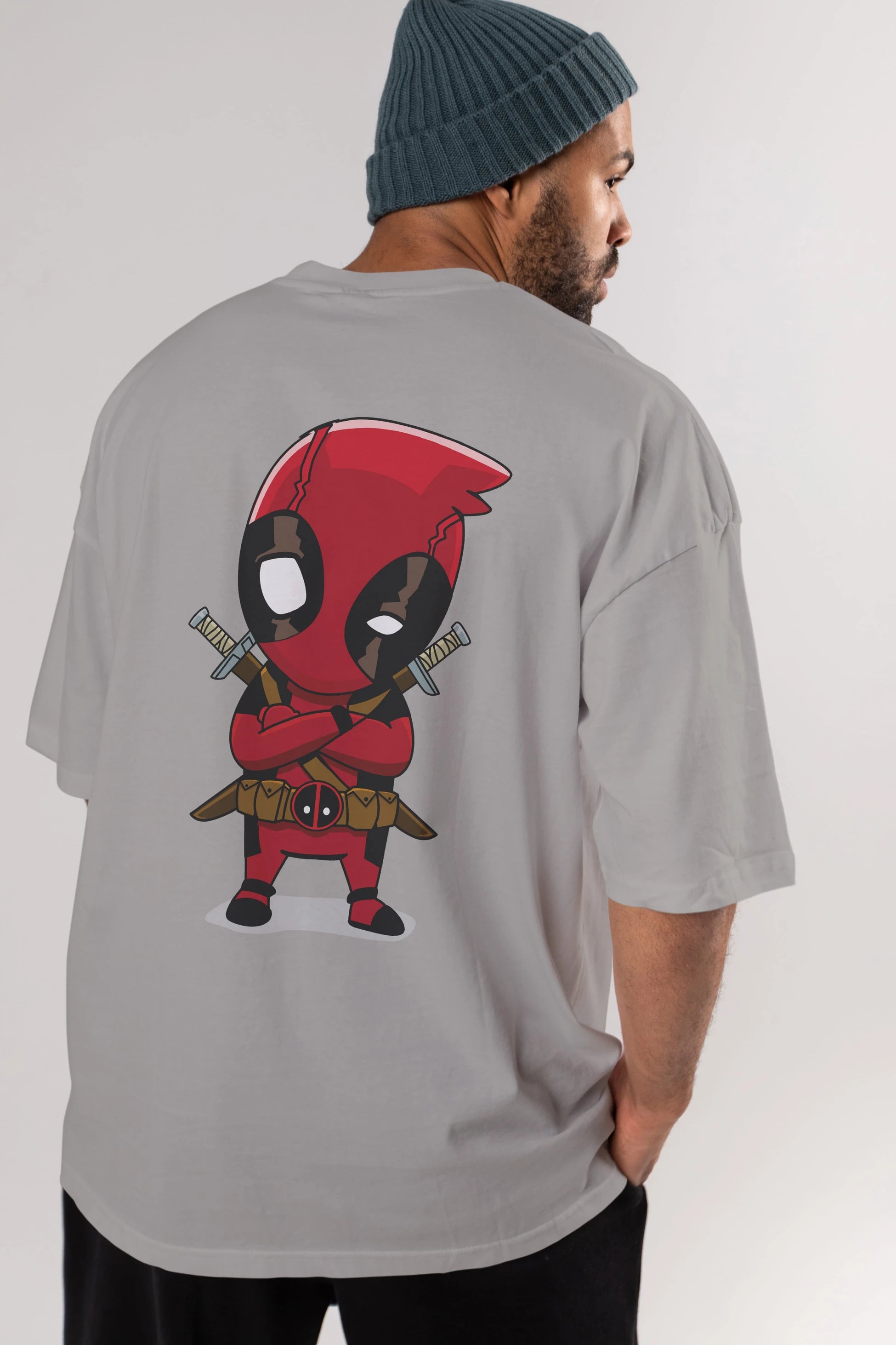 Deadpool (19) Arka Baskılı Oversize t-shirt Erkek Kadın Unisex %100 Pamuk Bisiklet Yaka tişort
