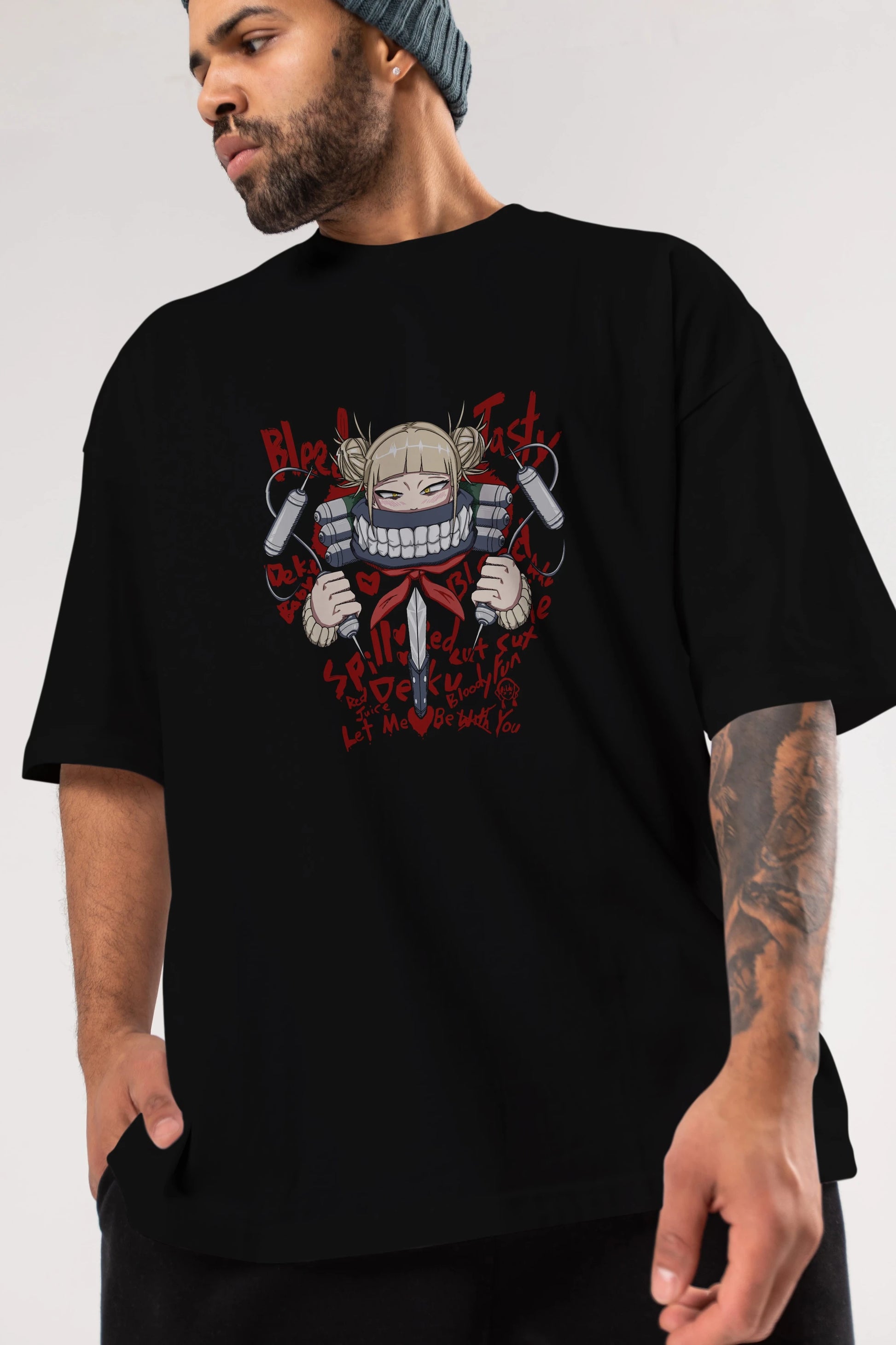 Himiko Toga 1 Anime Ön Baskılı Oversize t-shirt %100 pamuk Erkek Kadın Unisex