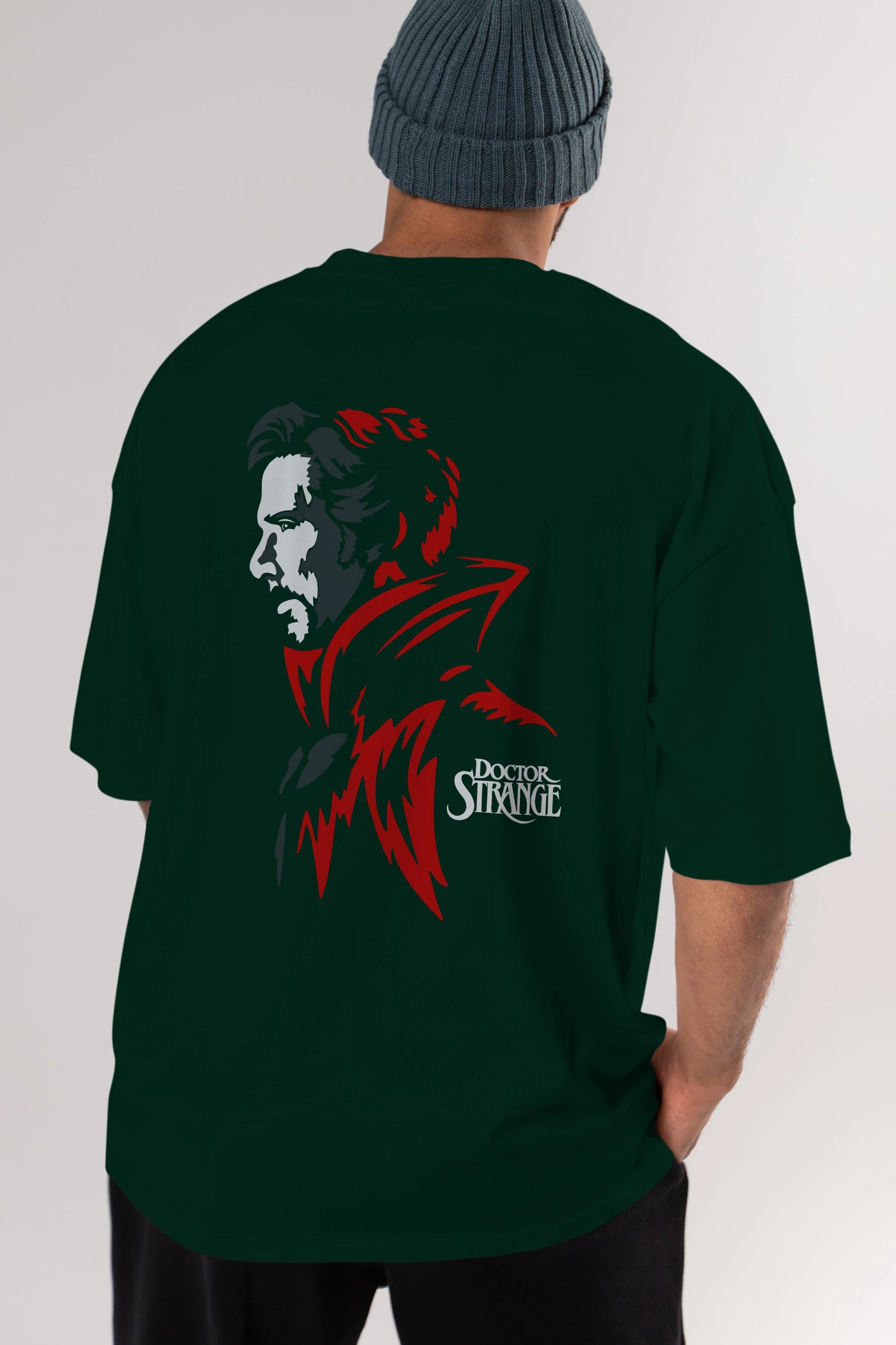 Doctor Strange (2) Arka Baskılı Oversize t-shirt Erkek Kadın Unisex %100 Pamuk Bisiklet Yaka tişort