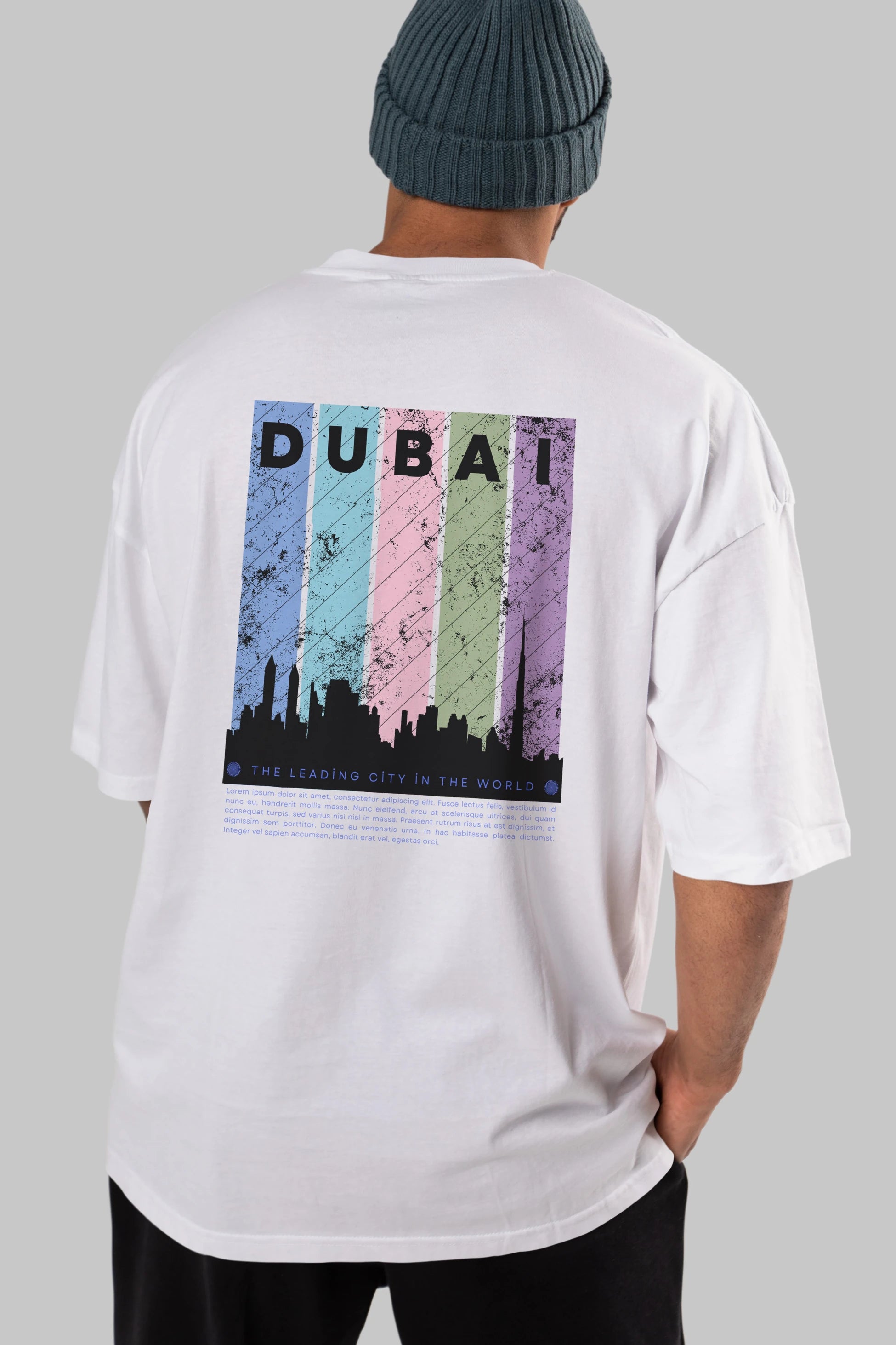 Dubai Yazılı Arka Baskılı Oversize t-shirt Erkek Kadın Unisex