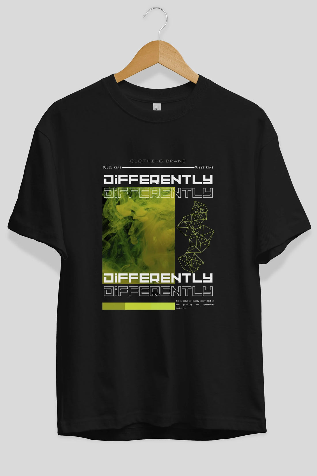 Differently Yazılı Ön Baskılı Oversize t-shirt Erkek Kadın Unisex