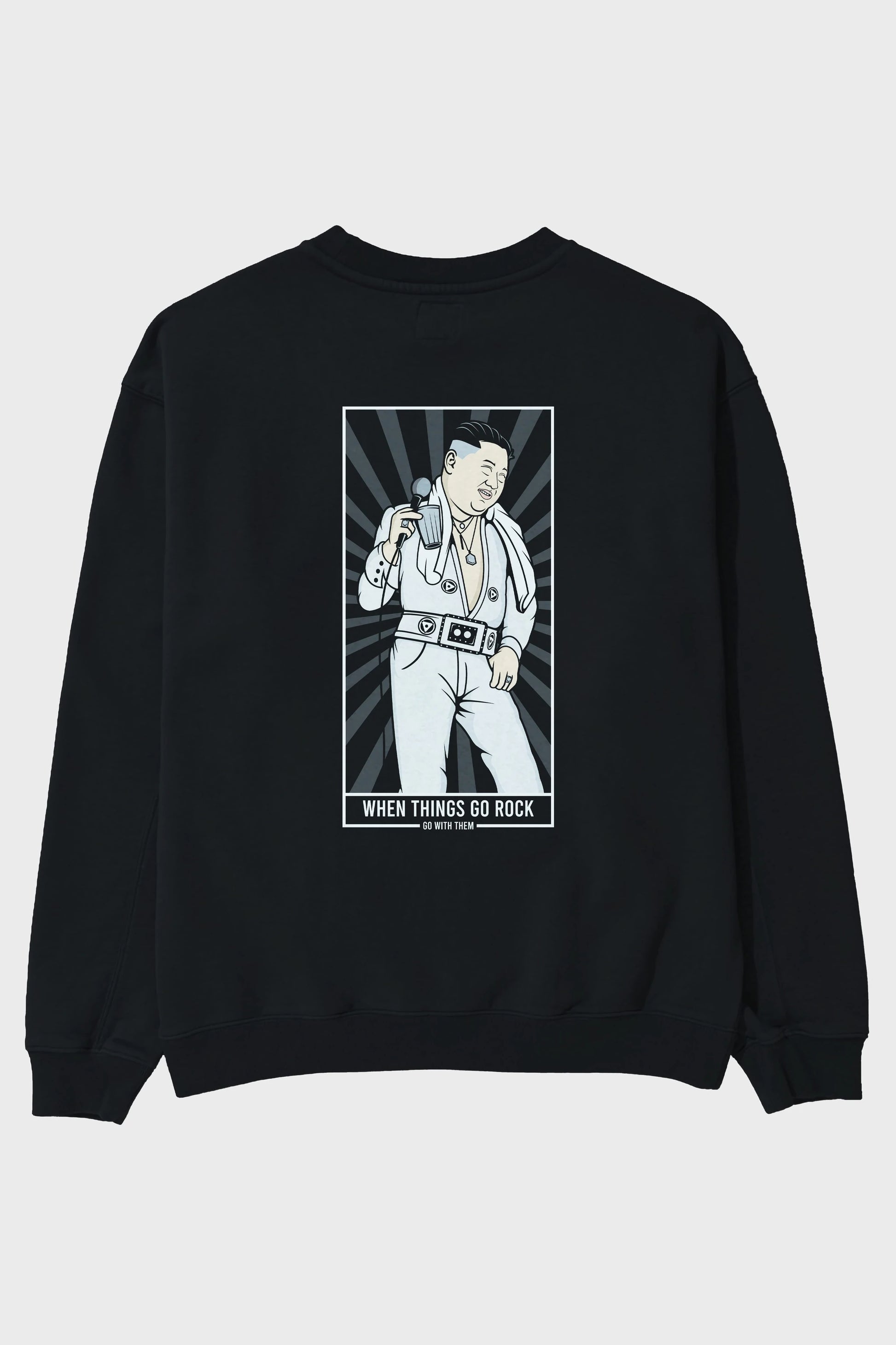 Kim Elvis Arka Baskılı Oversize Sweatshirt Erkek Kadın Unisex
