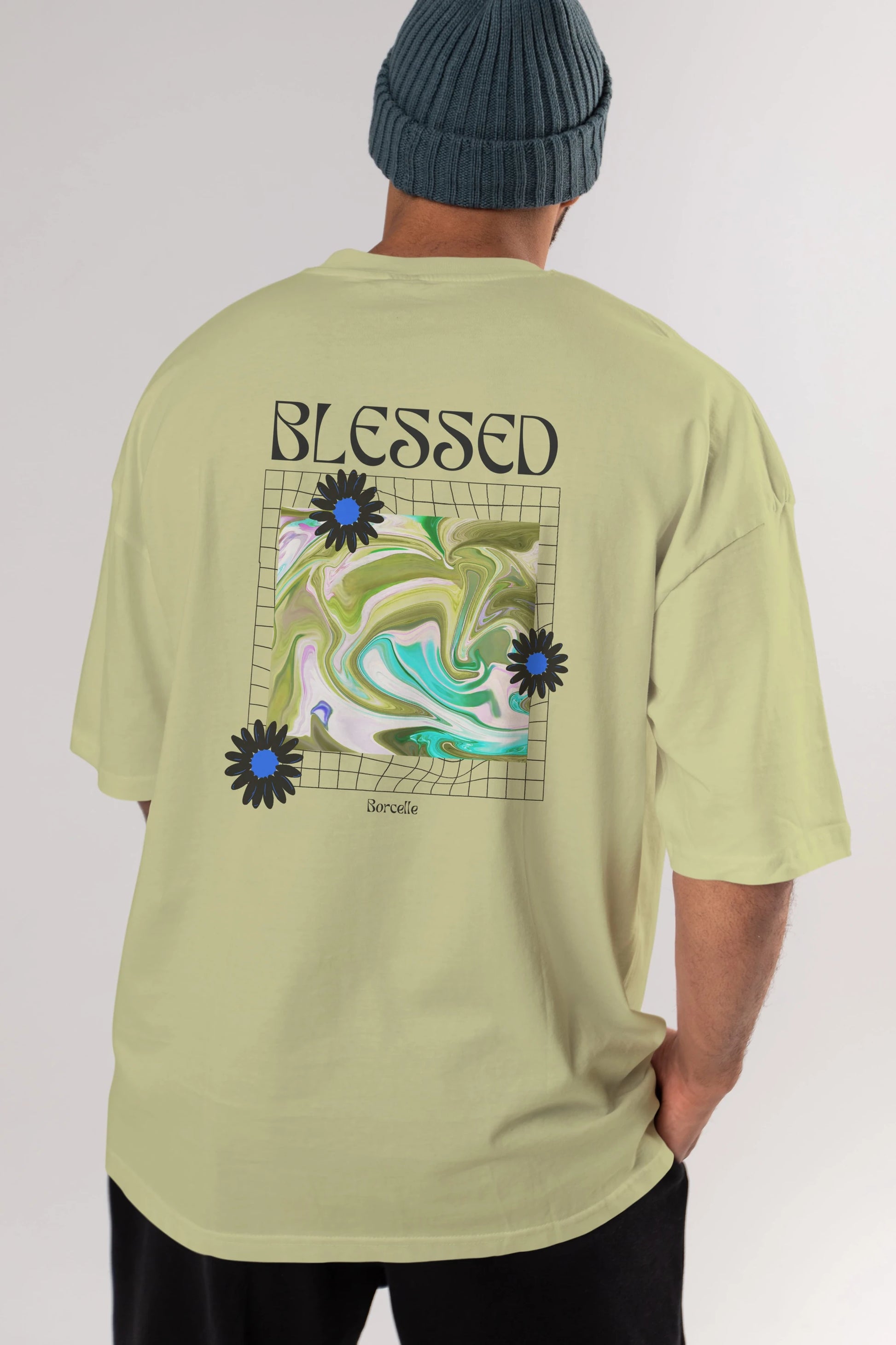 Blessed Arka Baskılı Oversize t-shirt Erkek Kadın Unisex