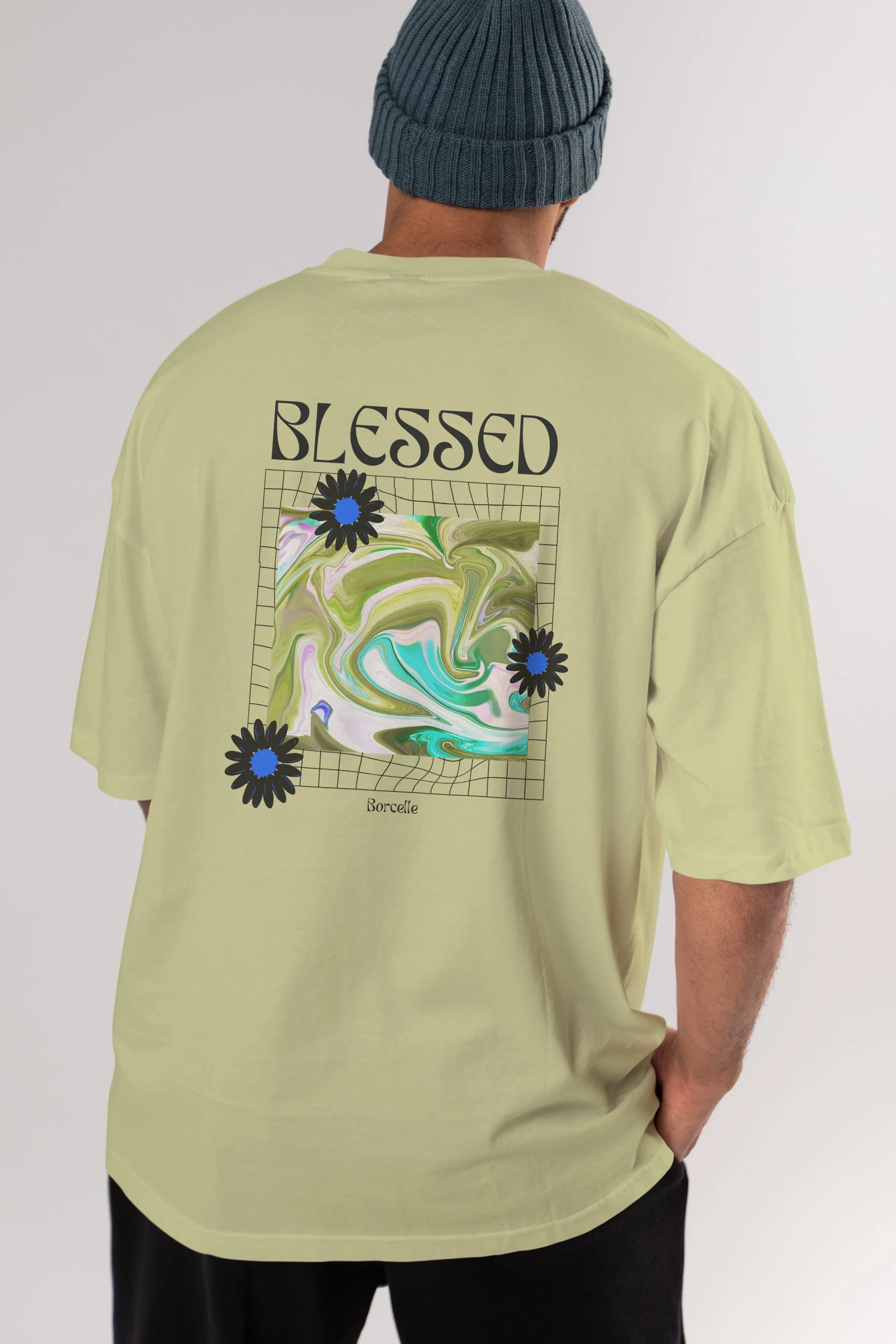 Blessed Arka Baskılı Oversize t-shirt Erkek Kadın Unisex
