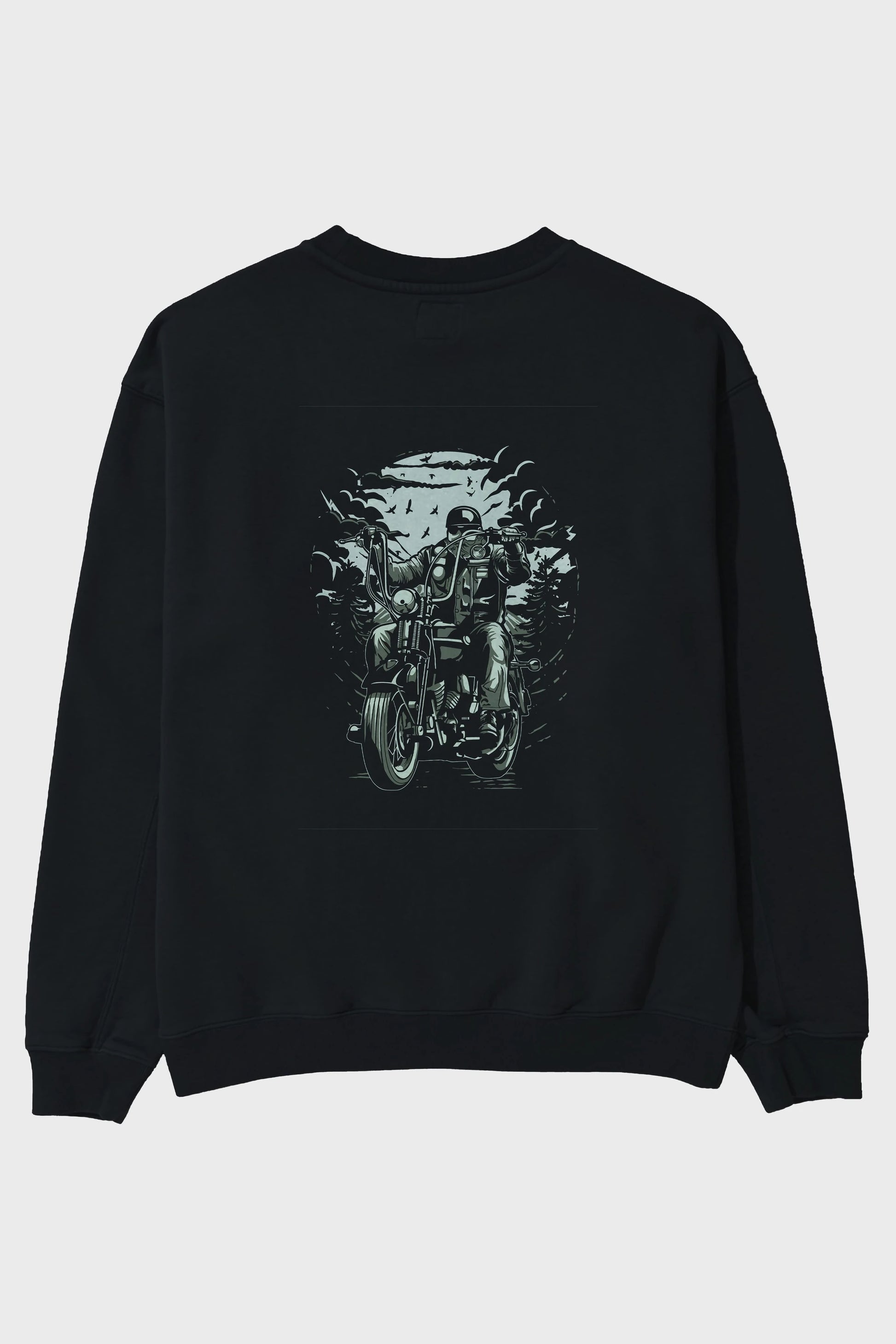 Live To Ride Arka Baskılı Oversize Sweatshirt Erkek Kadın Unisex