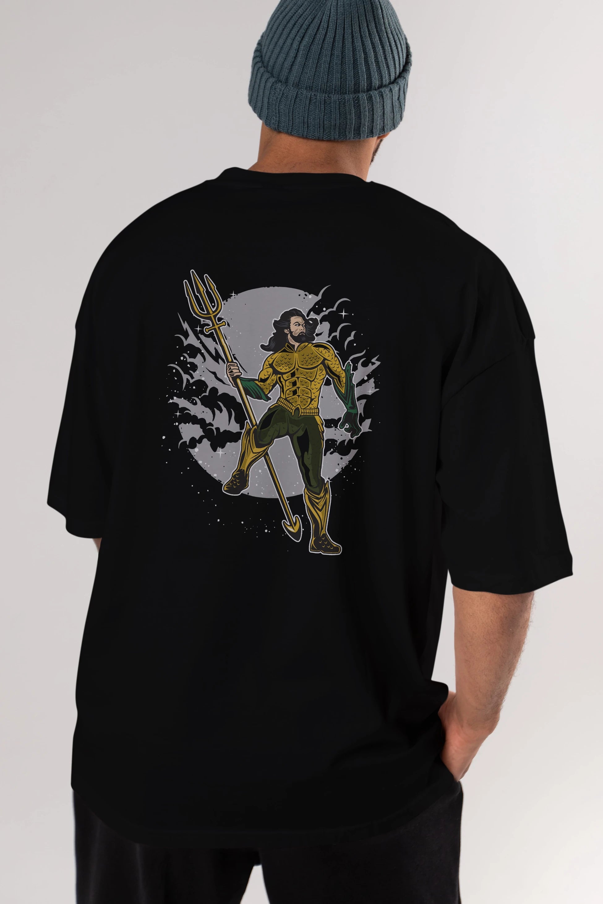 AQUAMAN Arka Baskılı Oversize t-shirt Erkek Kadın Unisex %100 Pamuk