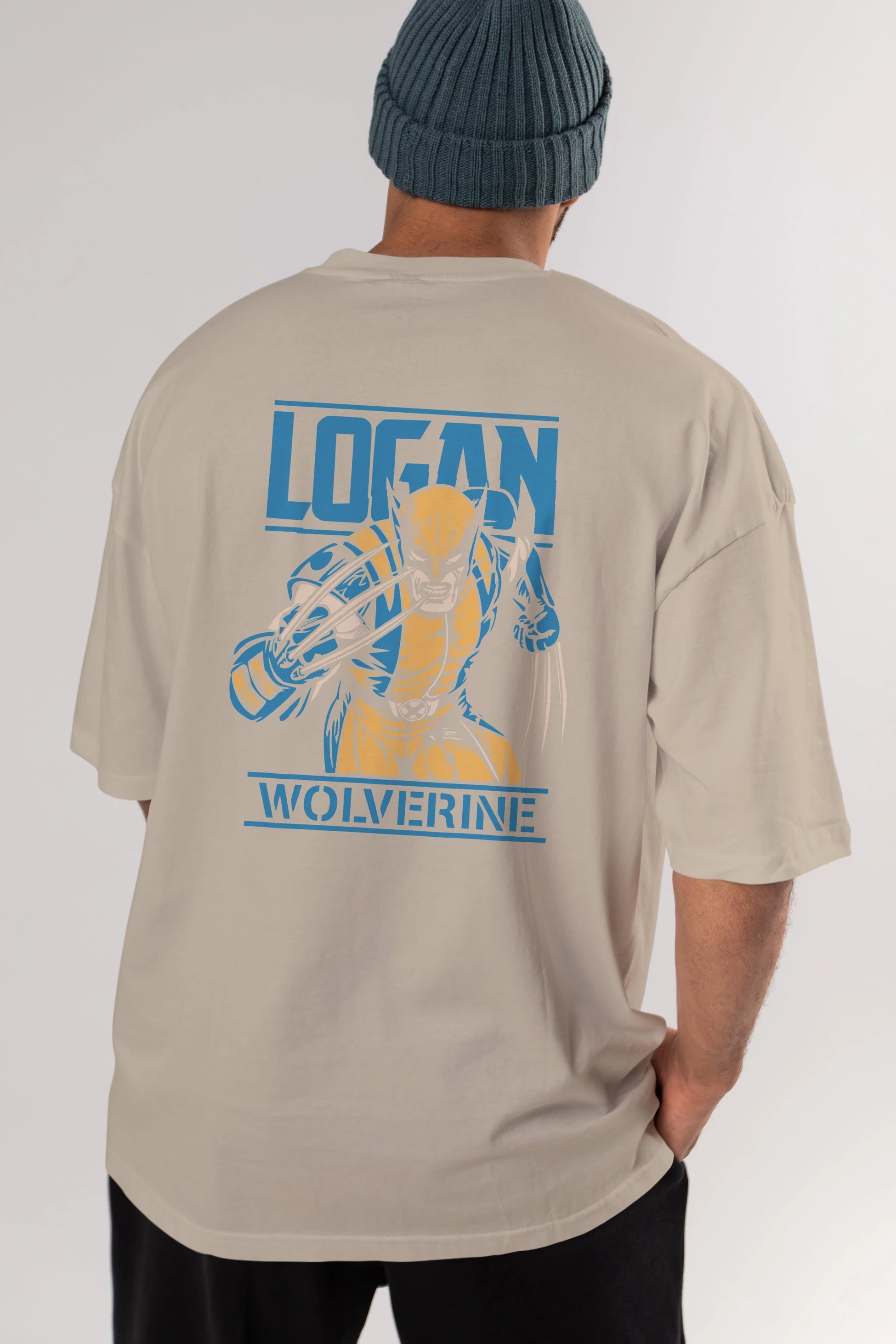 Wolverine Logan Arka Baskılı Oversize t-shirt Erkek Kadın Unisex %100 Pamuk Bisiklet Yaka tişort