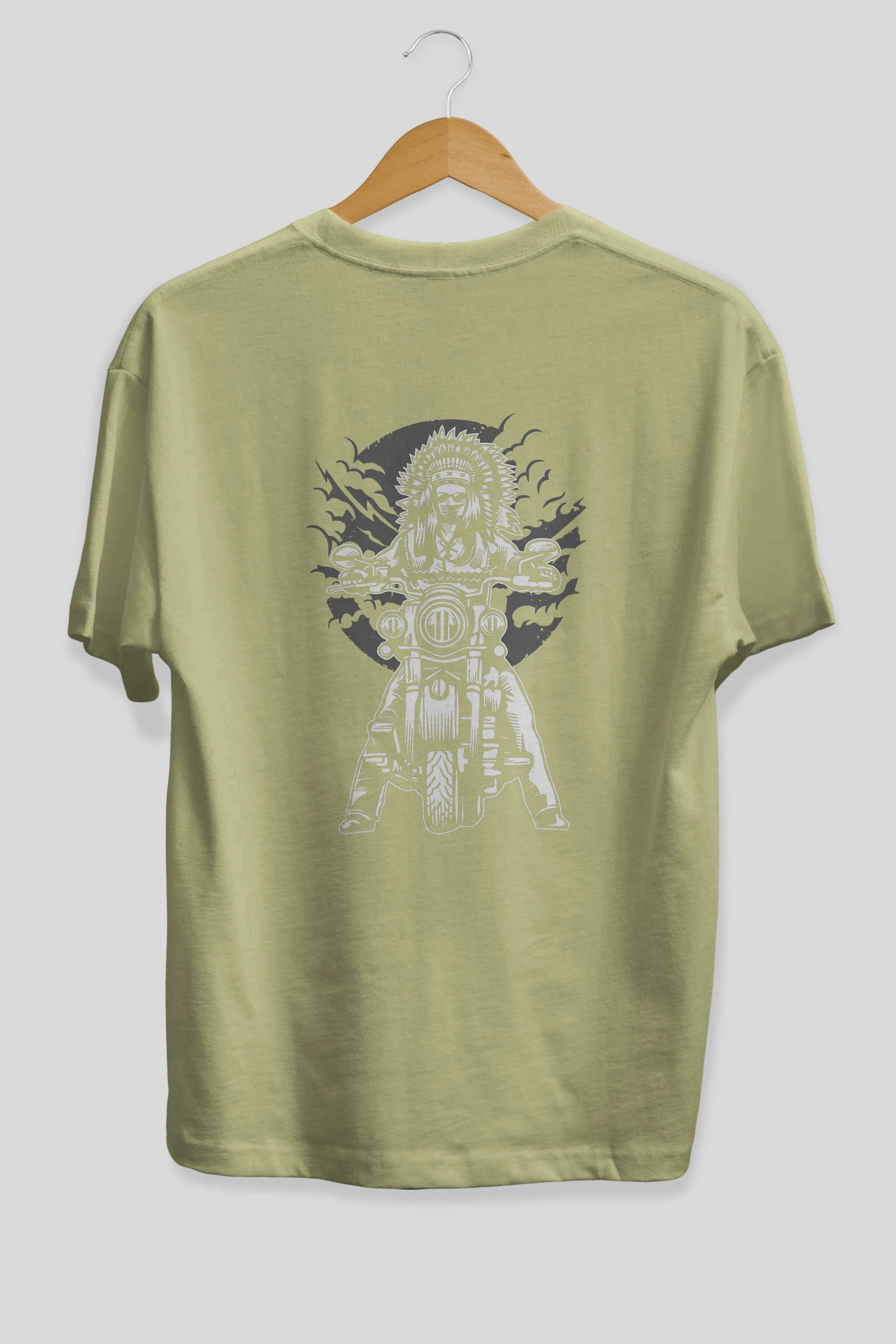Indian Chief Motorcycle Arka Baskılı Oversize t-shirt Erkek Kadın Unisex %100 Pamuk