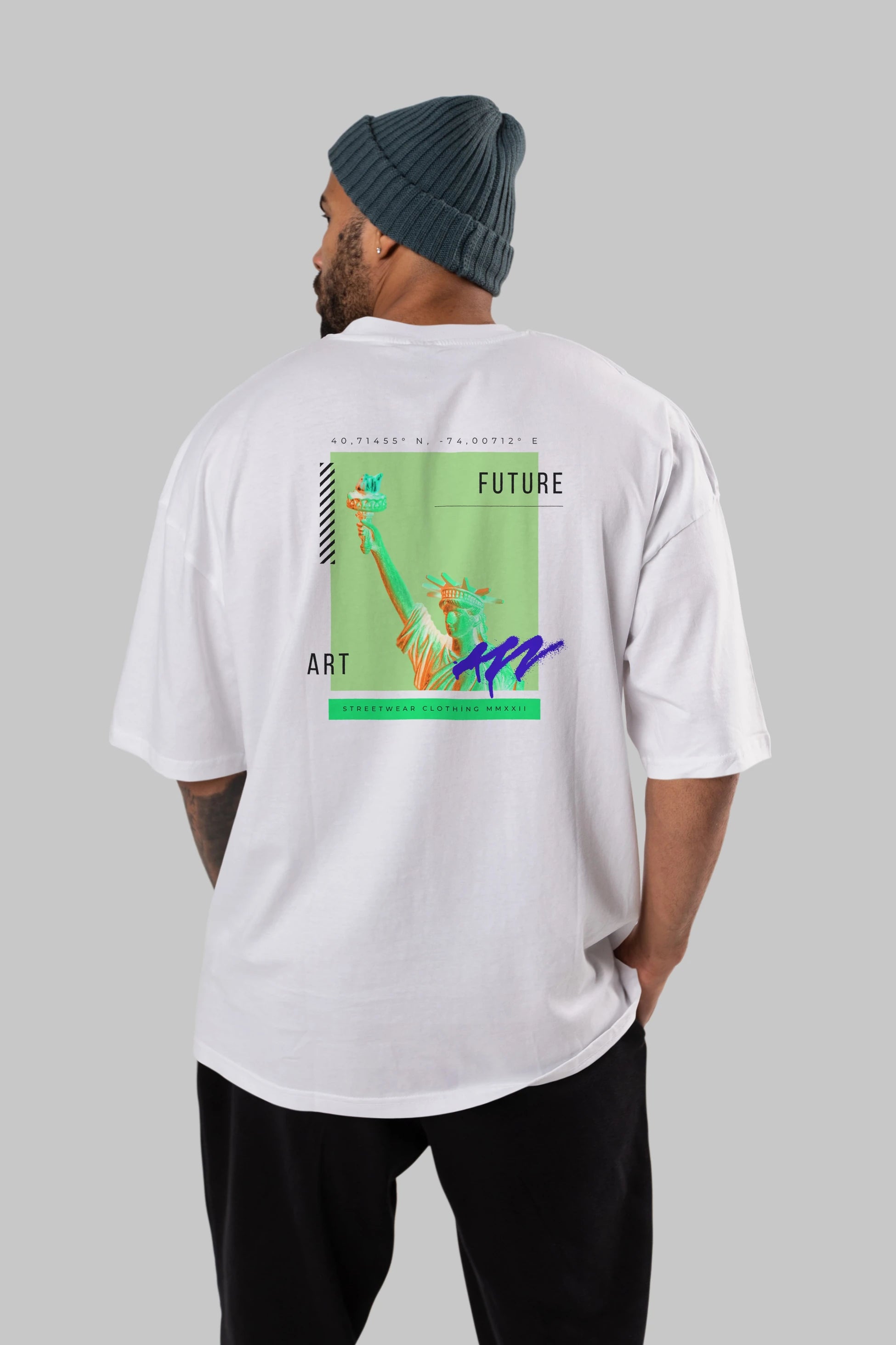Future Streetwear Arka Baskılı Oversize t-shirt Erkek Kadın Unisex