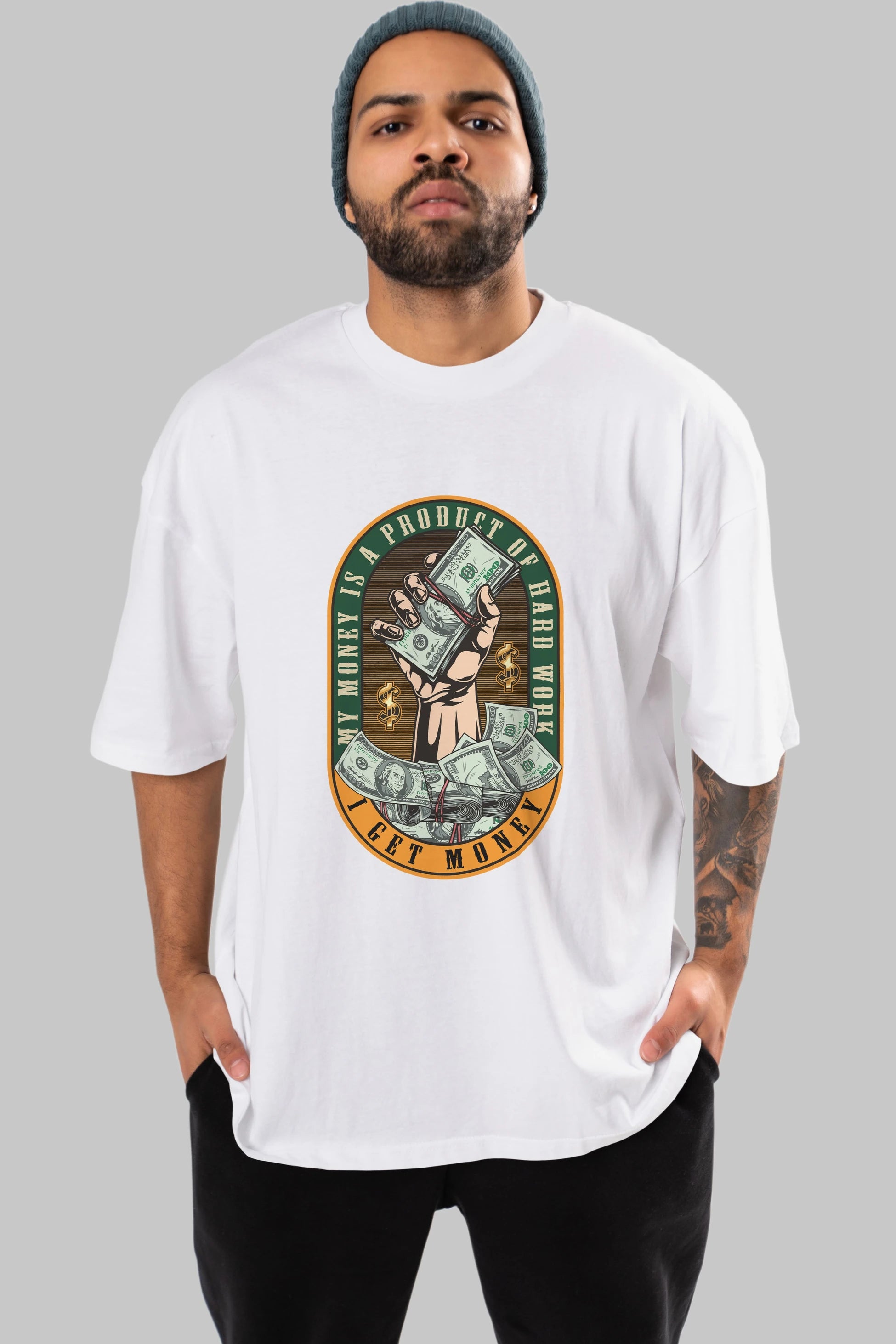 I Get Money Ön Baskılı Oversize t-shirt Erkek Kadın Unisex
