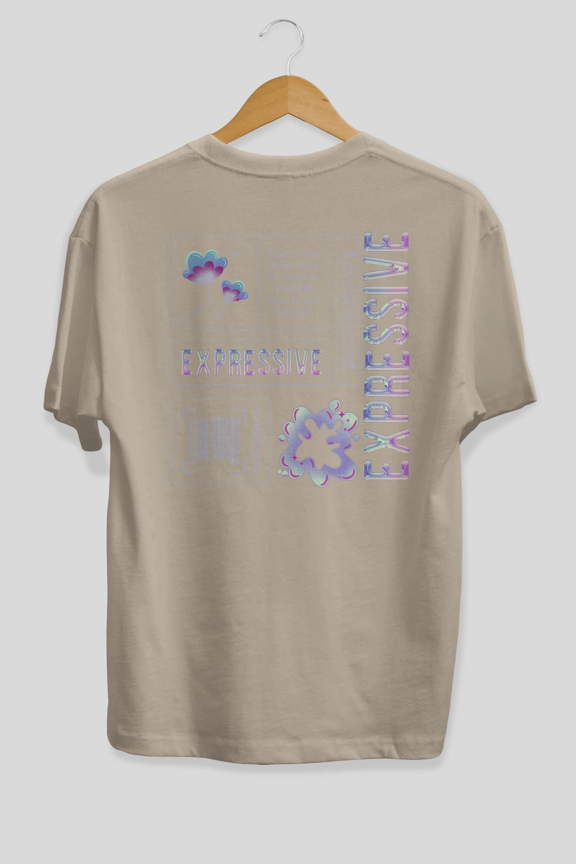 Expressive Streetwear Arka Baskılı Oversize t-shirt Erkek Kadın Unisex