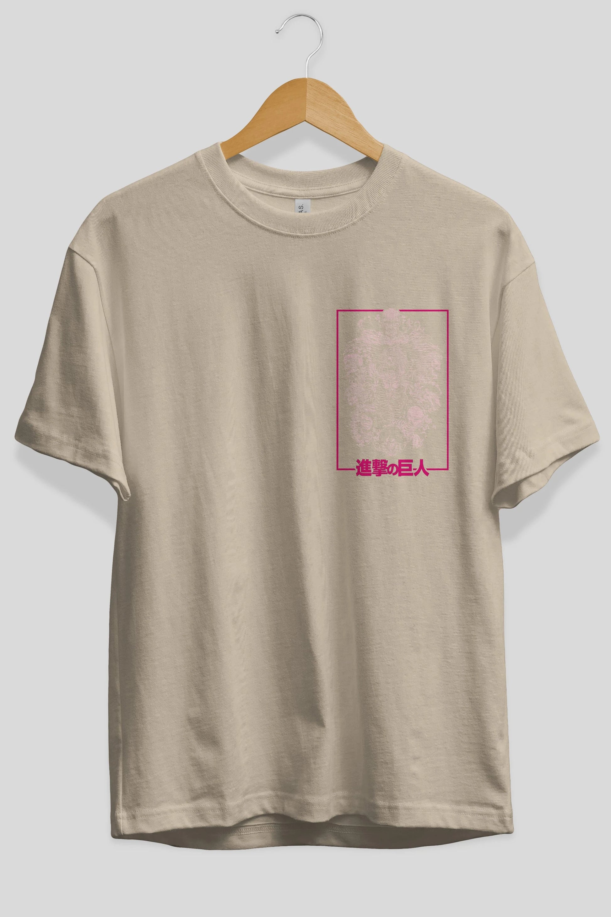 ATTACK ON TITANS Ön Sol Baskılı Oversize t-shirt Erkek Kadın Unisex %100 Pamuk Bisiklet Yaka tişort