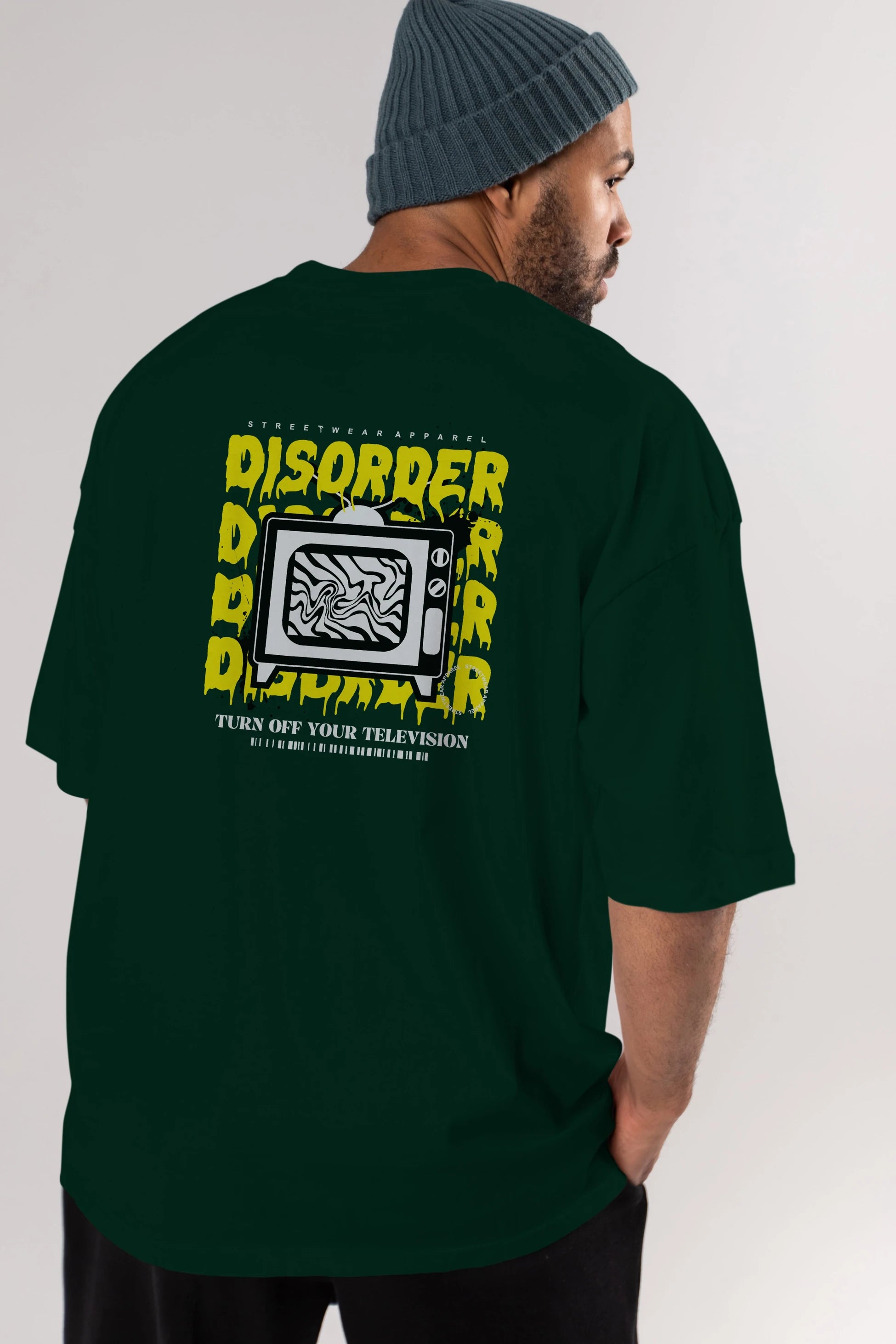 Disorder Streetwear Arka Baskılı Oversize t-shirt Erkek Kadın Unisex