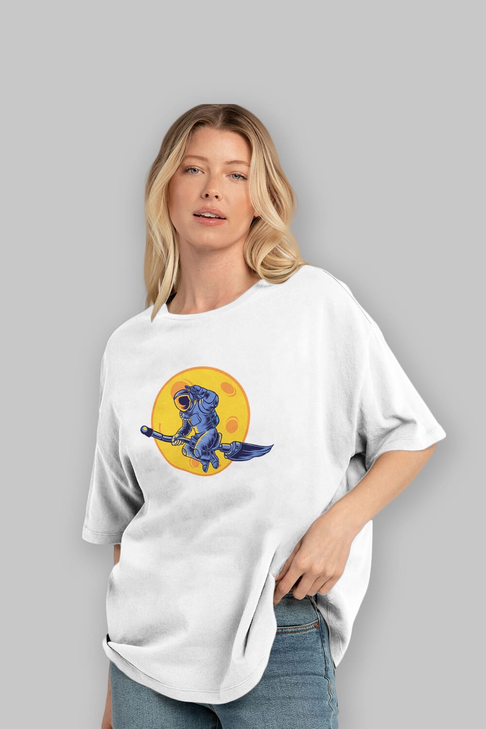 Space Witch Ön Baskılı Oversize t-shirt Erkek Kadın Unisex