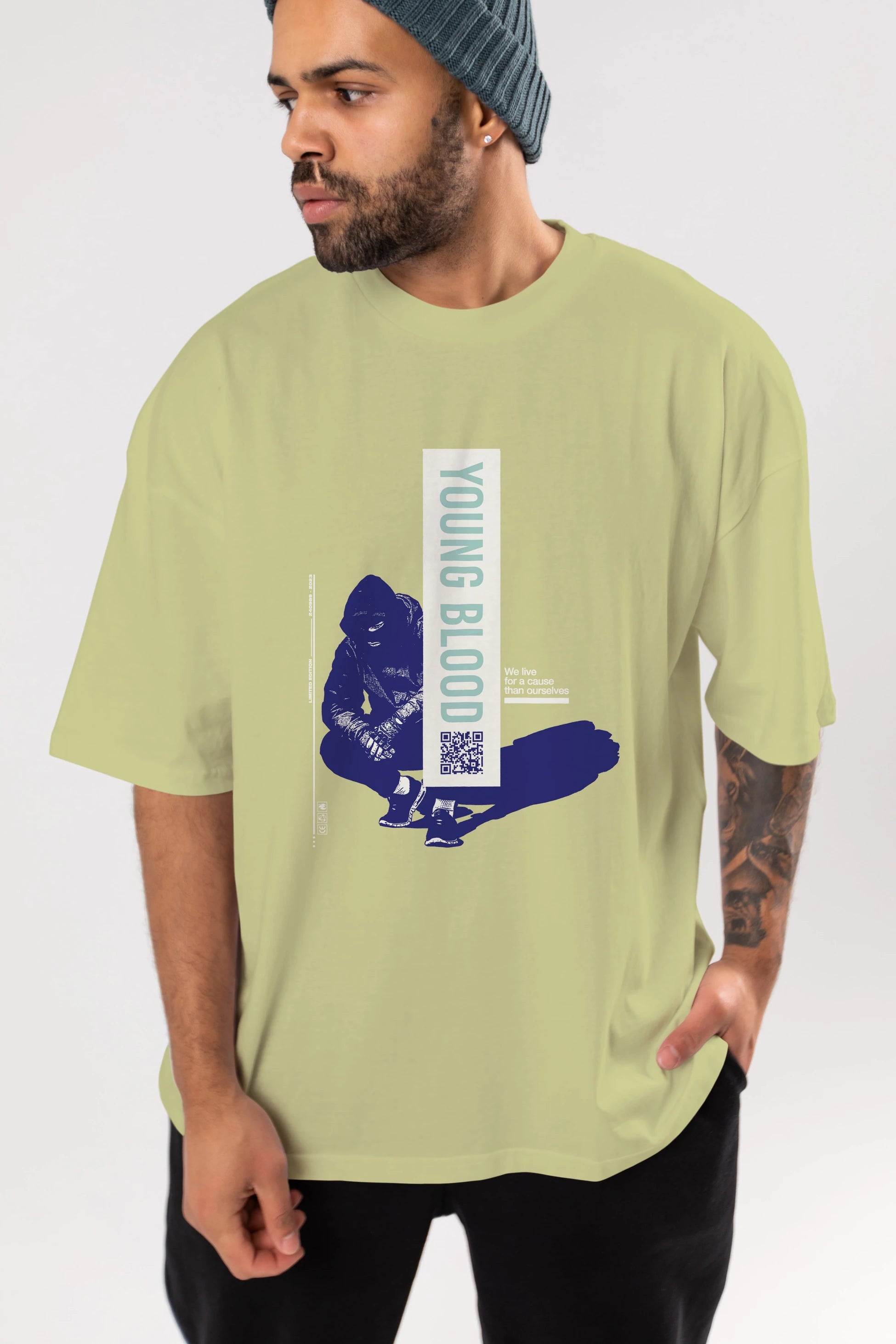 Young Blood Ön Baskılı Oversize t-shirt Erkek Kadın Unisex