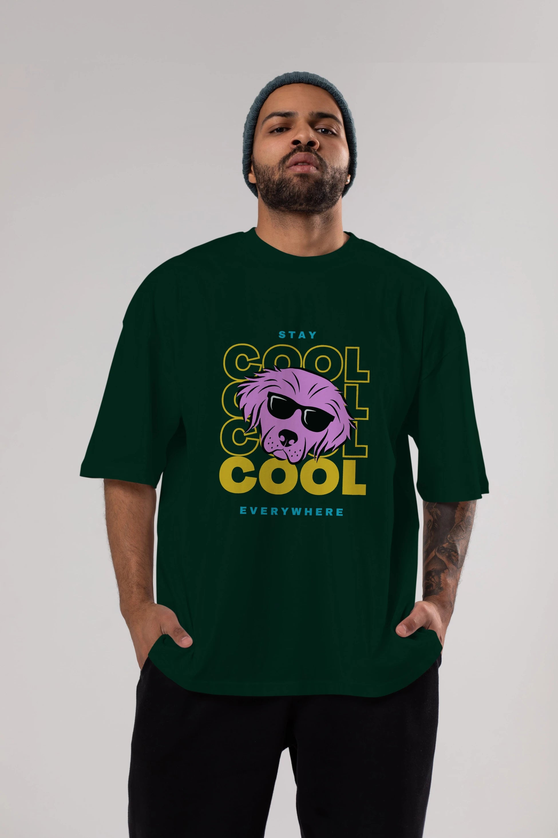 Cool Dog 2 Ön Baskılı Oversize t-shirt Erkek Kadın Unisex