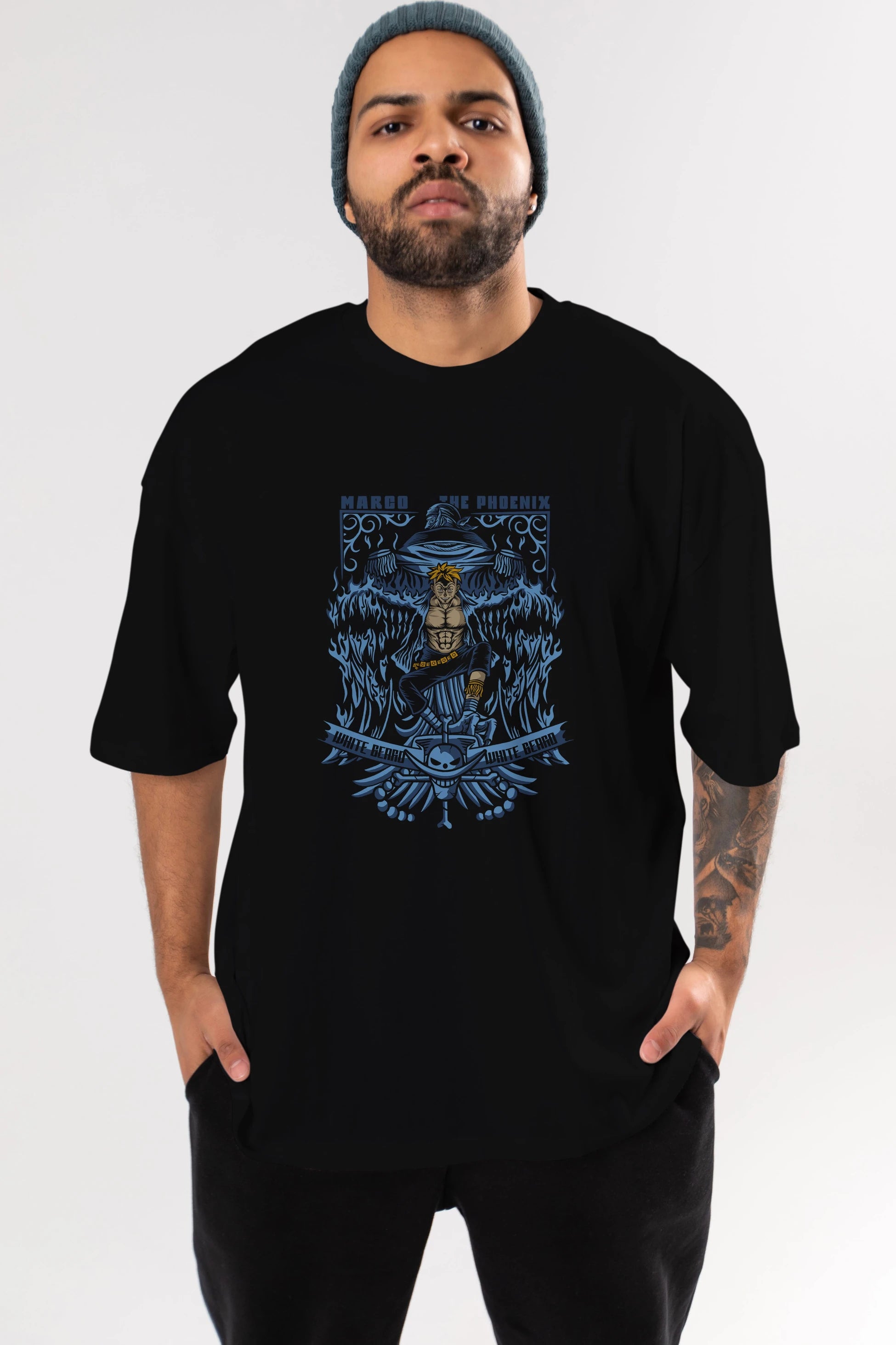 Marco the Phoenix Anime Ön Baskılı Oversize t-shirt Erkek Kadın Unisex