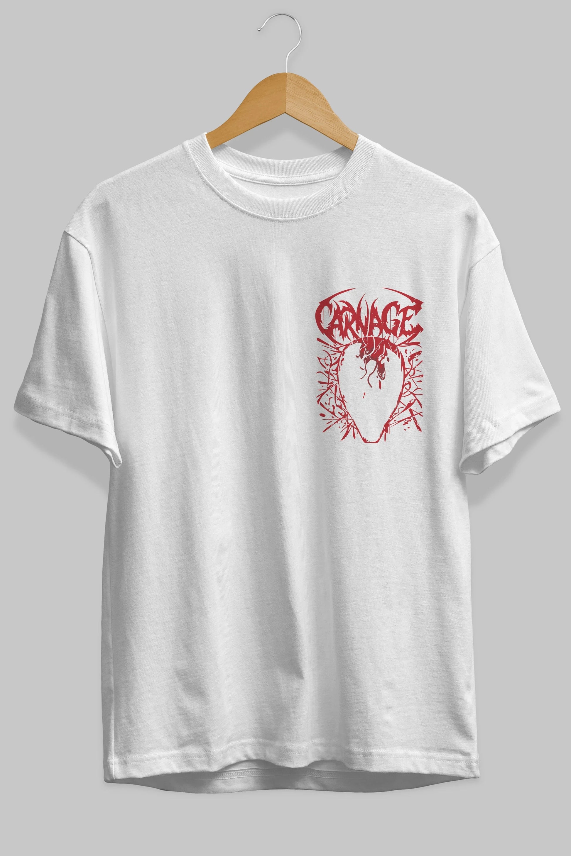 Venom (22) Ön Sol Baskılı Oversize t-shirt Erkek Kadın Unisex %100 Pamuk Bisiklet Yaka tişort