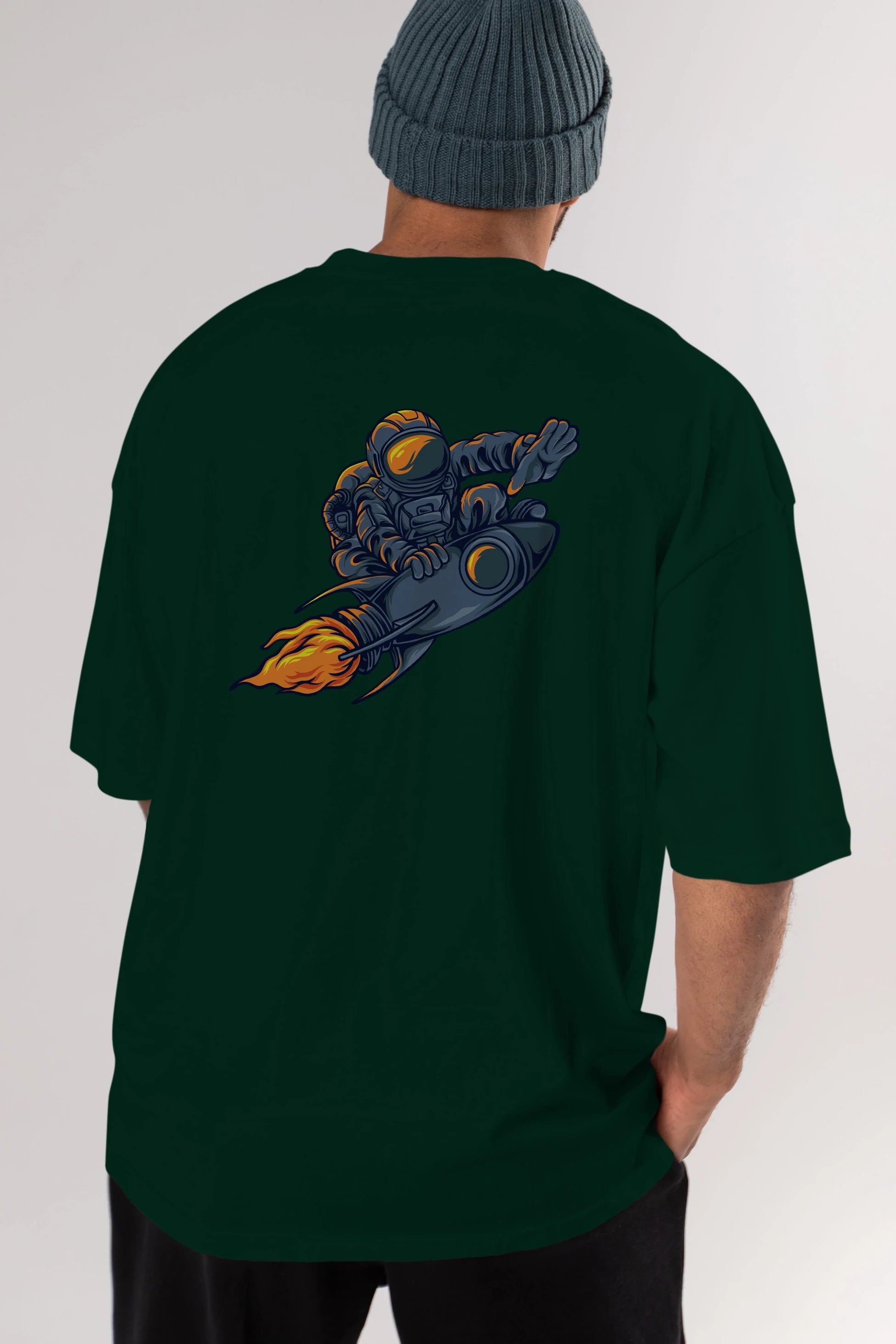 Astrocket Illustration Tshirt Arka Baskılı Oversize t-shirt Erkek Kadın Unisex
