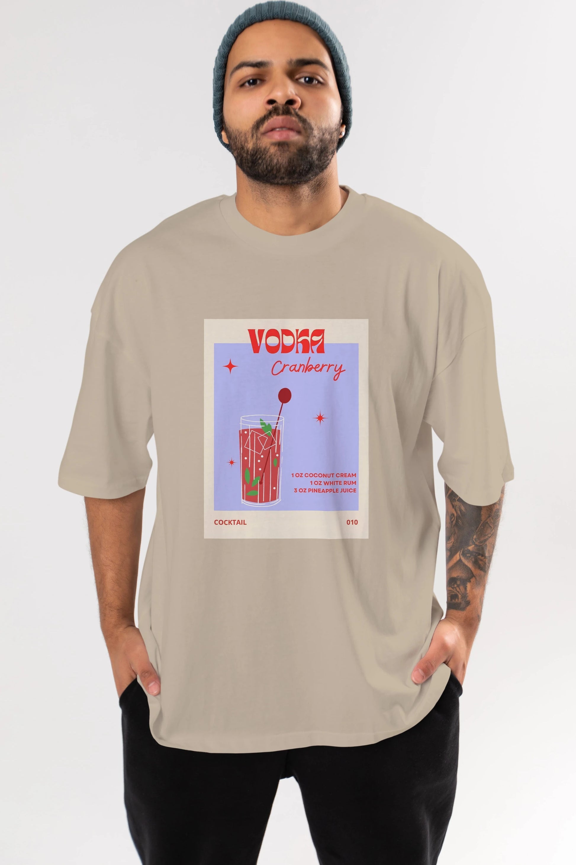Vodka Cranberry Ön Baskılı Oversize t-shirt Erkek Kadın Unisex %100 Pamuk Bisiklet Yaka tişort