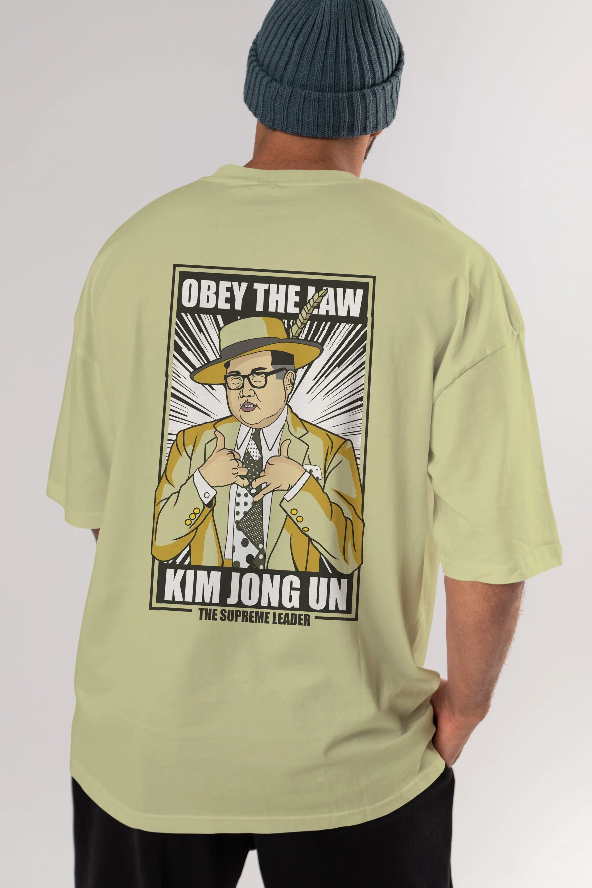 The Mask Jong Un Arka Baskılı Oversize t-shirt Erkek Kadın Unisex %100 Pamuk tişort