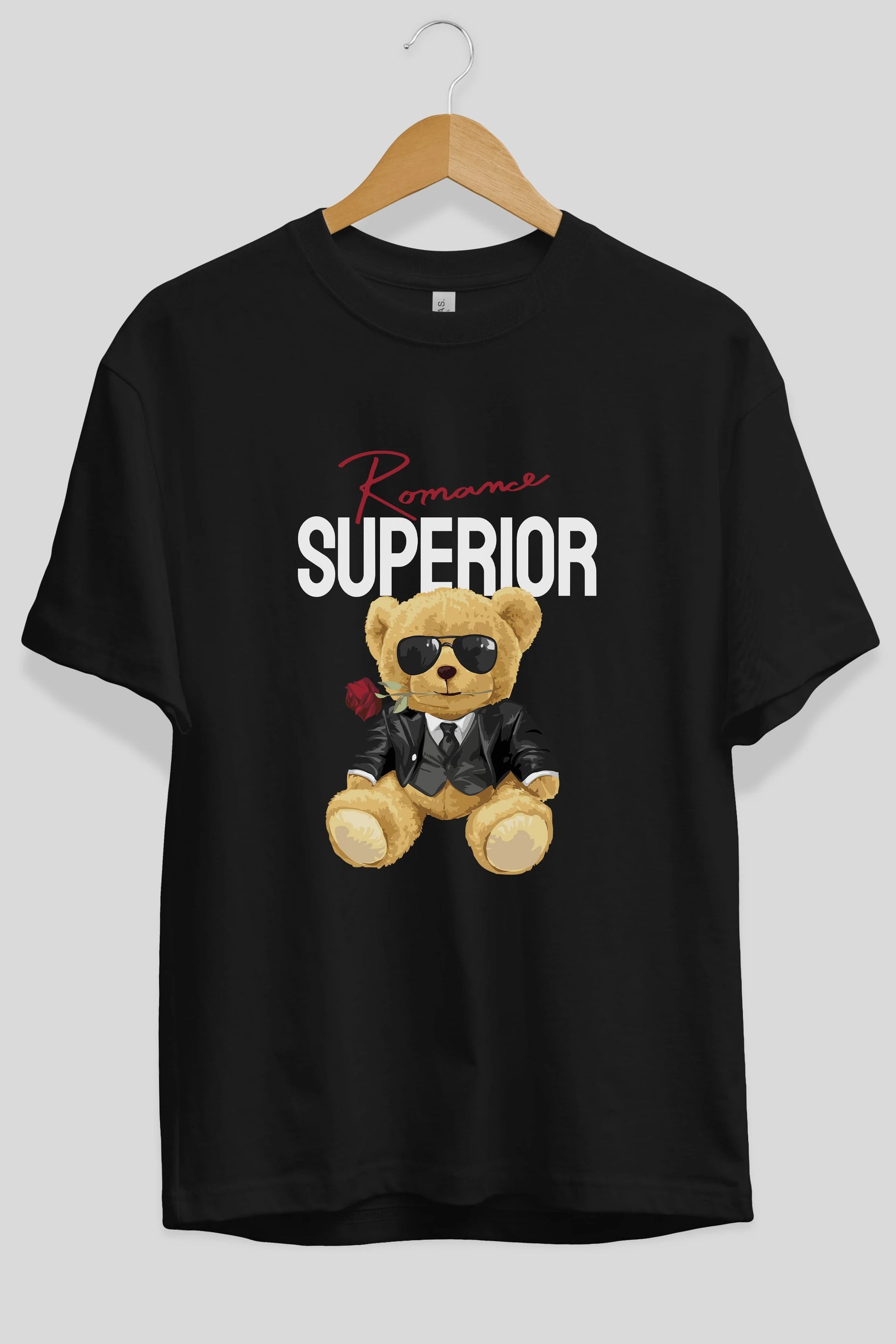 Teddy Bear Romance Superior Ön Baskılı Oversize t-shirt Erkek Kadın Unisex %100 Pamuk