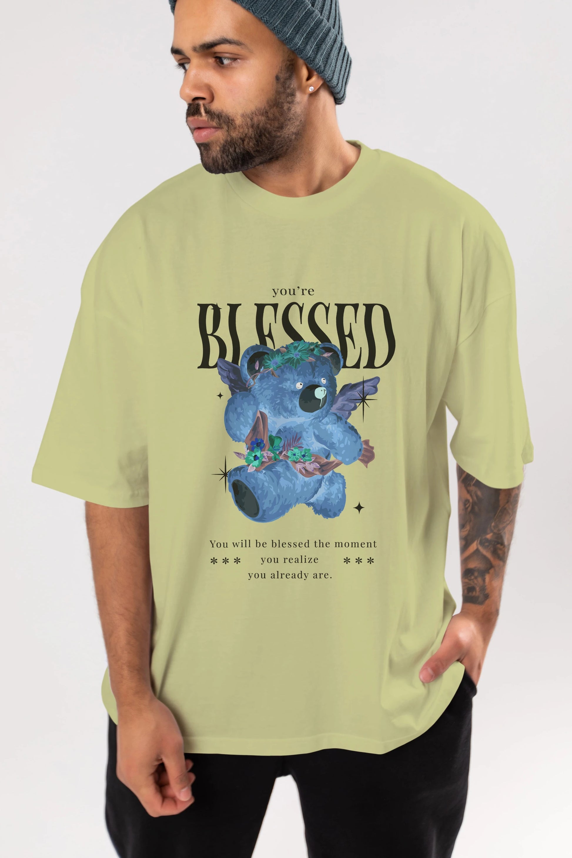 You are Blessed Bear Ön Baskılı Oversize t-shirt Erkek Kadın Unisex