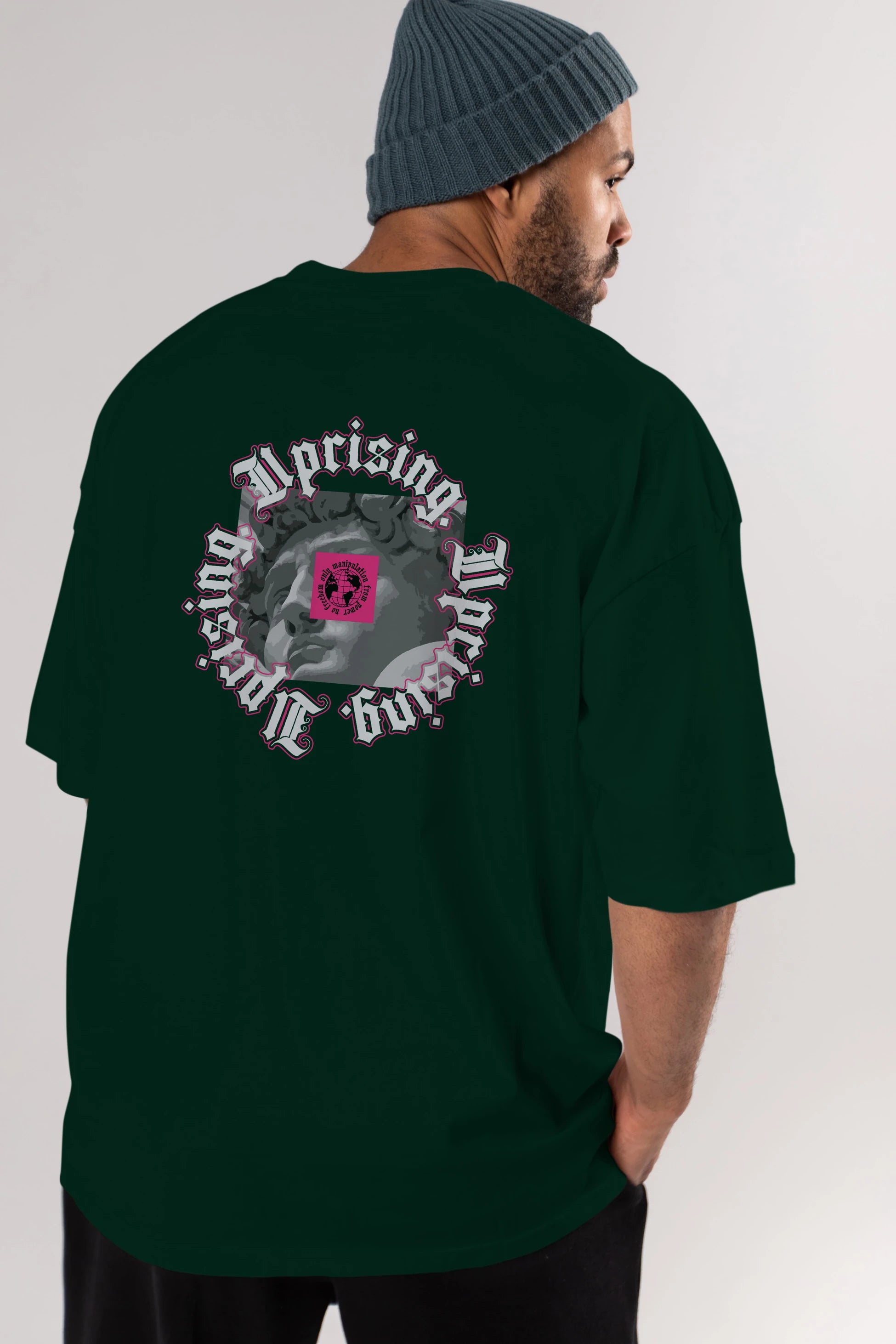Uprising Arka Baskılı Oversize t-shirt Erkek Kadın Unisex