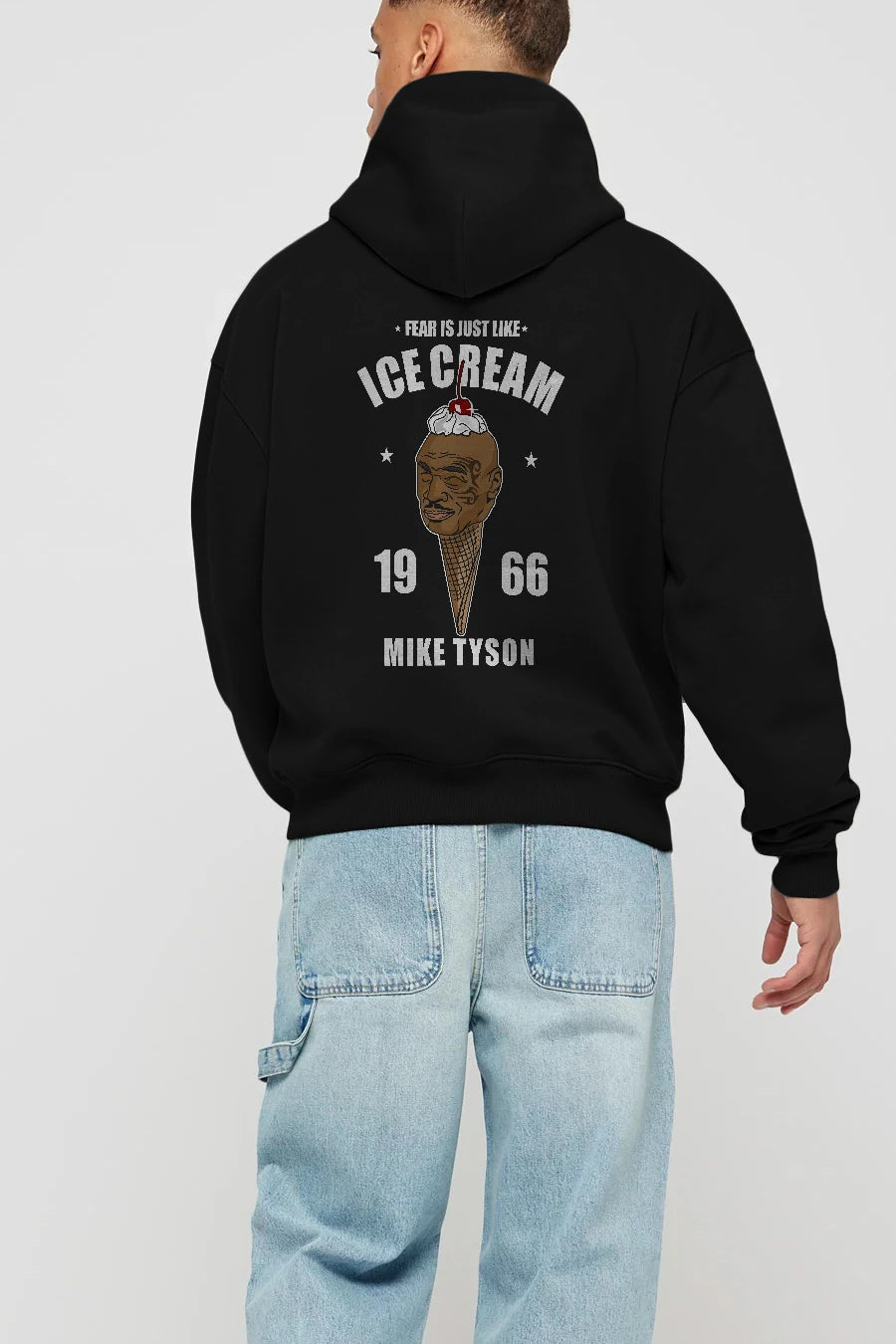 Tyson Ice Cream Arka Baskılı Hoodie Oversize Kapüşonlu Sweatshirt Erkek Kadın Unisex