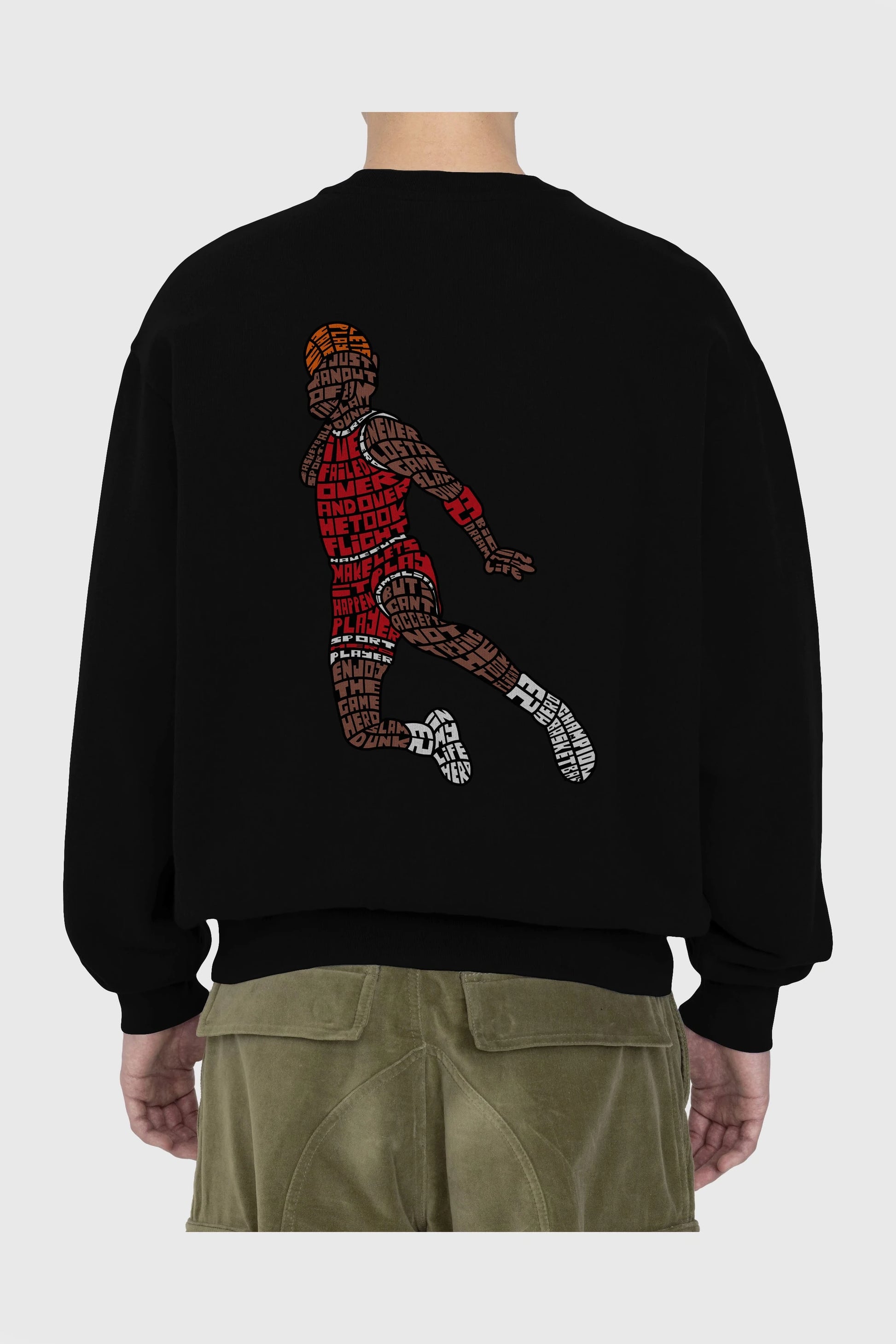 Slamdunk Arka Baskılı Oversize Sweatshirt Erkek Kadın Unisex