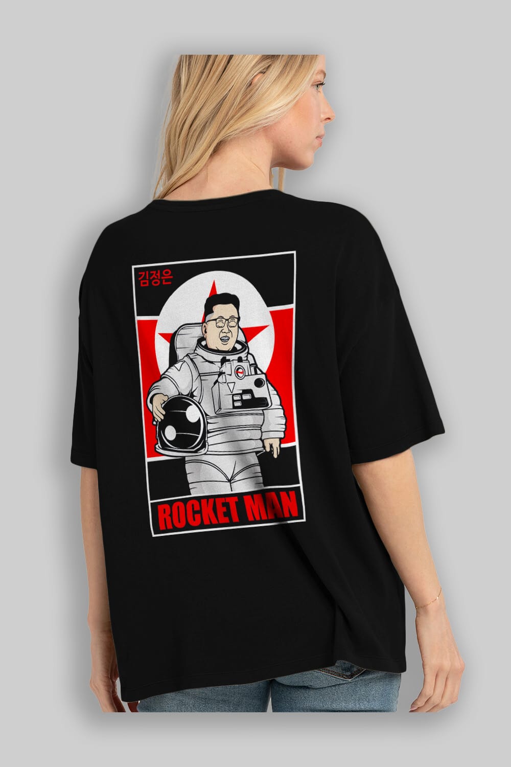 Astronot Kim Arka Baskılı Oversize t-shirt Erkek Kadın Unisex %100 Pamuk tişort