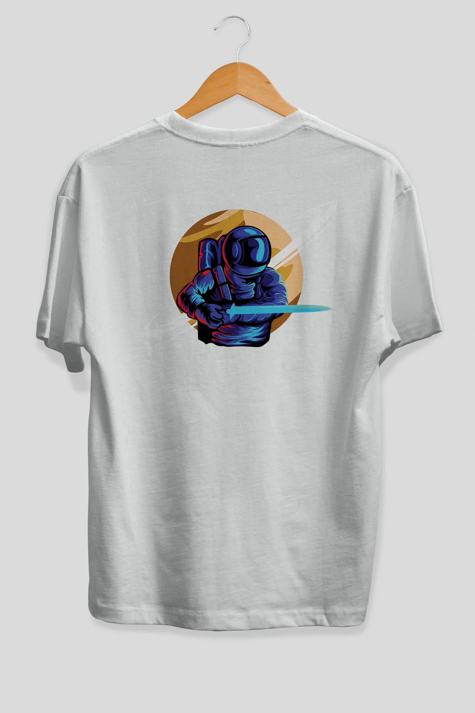 Astro Knight Arka Baskılı Oversize t-shirt Erkek Kadın Unisex